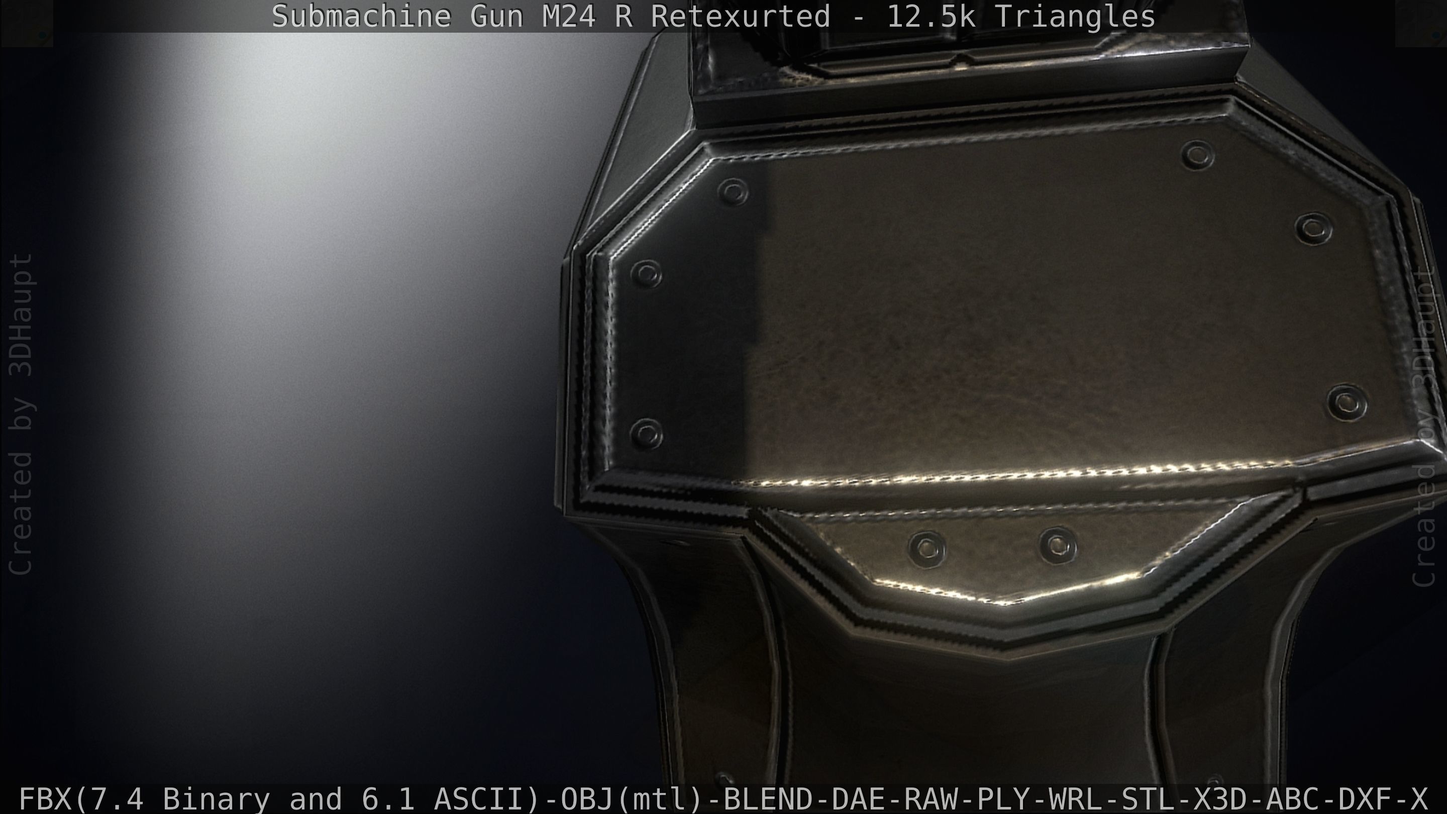 Submachine Gun M24 R Retexurted Low-poly 3D model_137