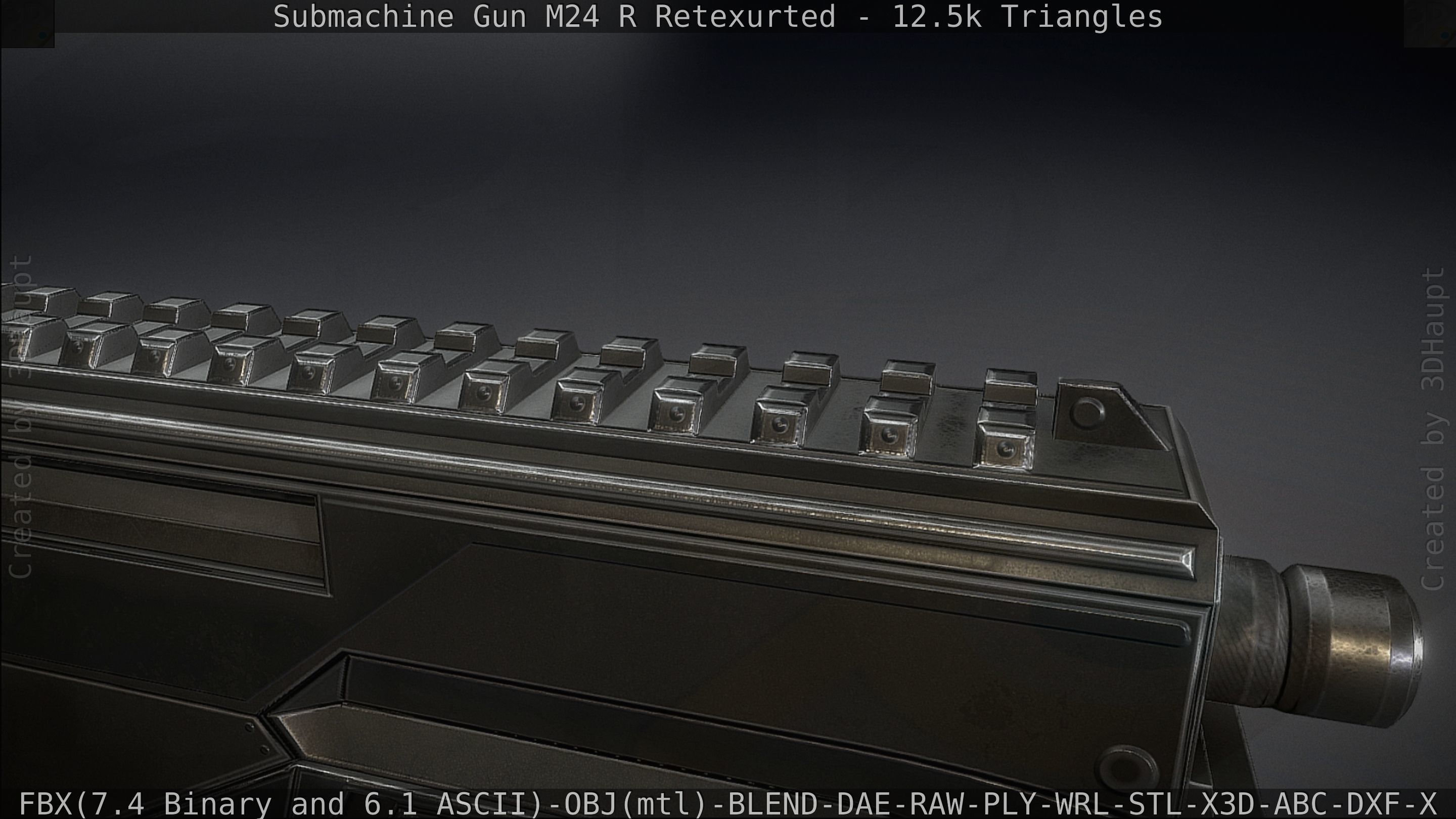 Submachine Gun M24 R Retexurted Low-poly 3D model_58