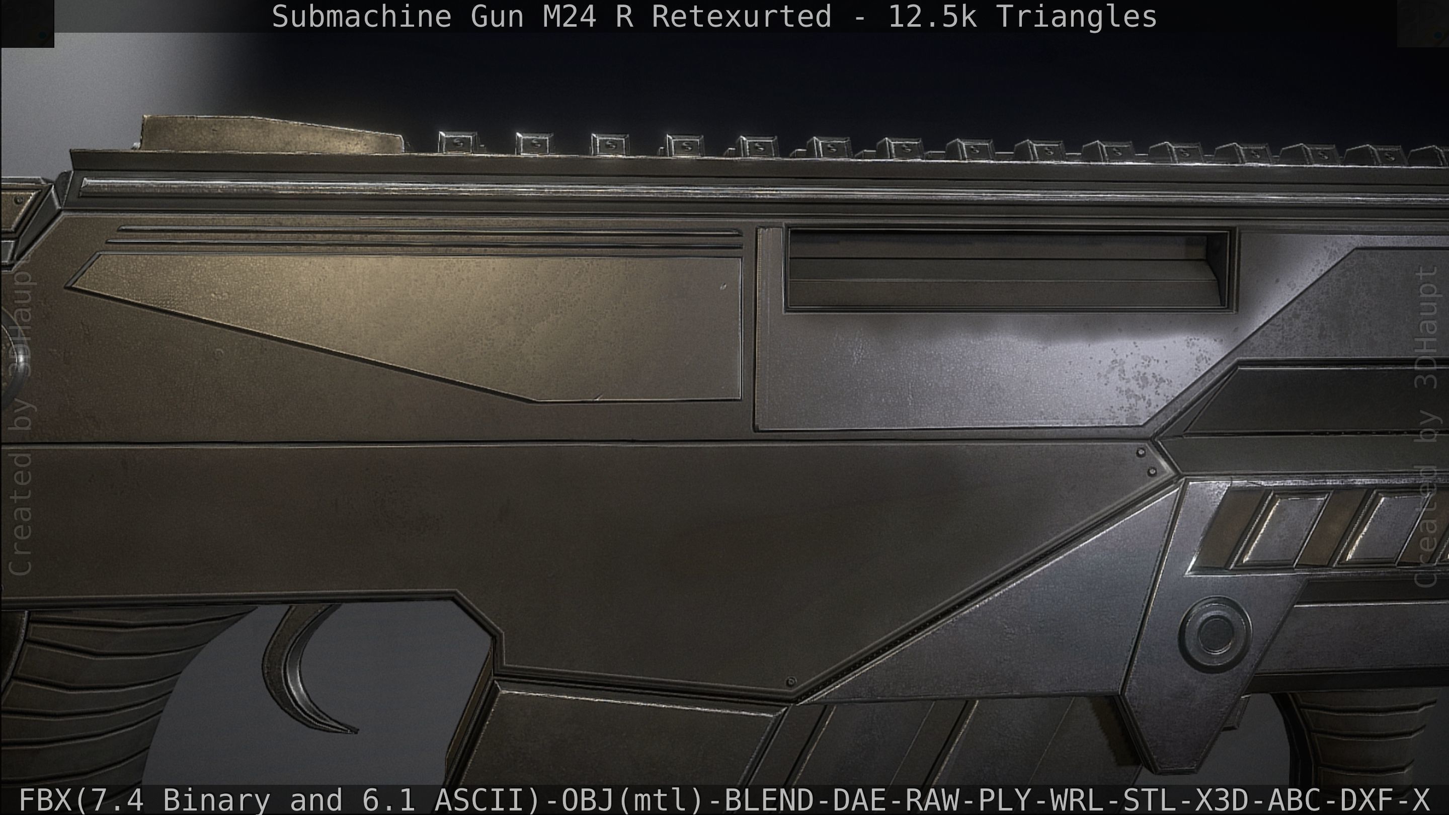 Submachine Gun M24 R Retexurted Low-poly 3D model_147