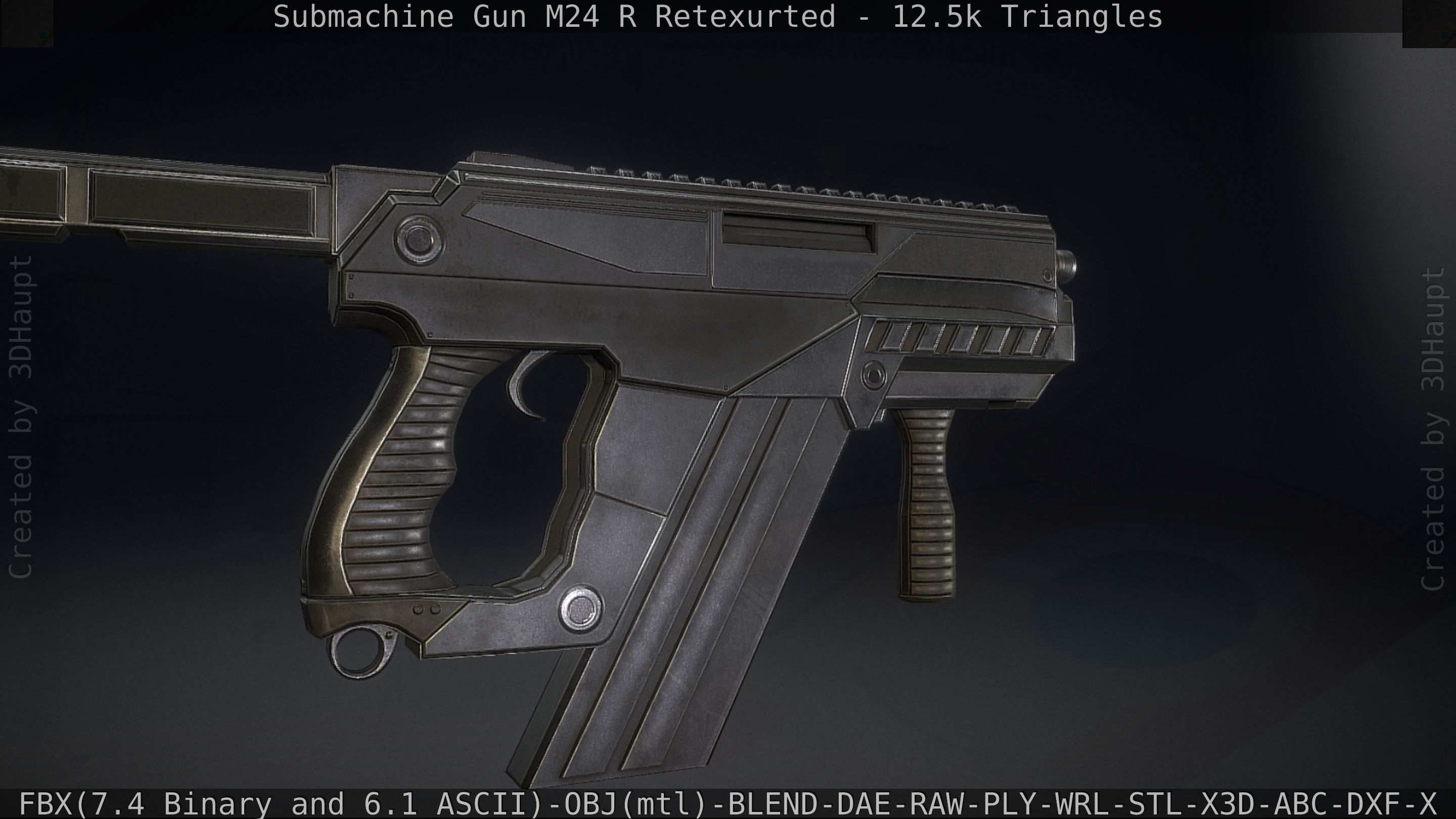 Submachine Gun M24 R Retexurted Low-poly 3D model_24