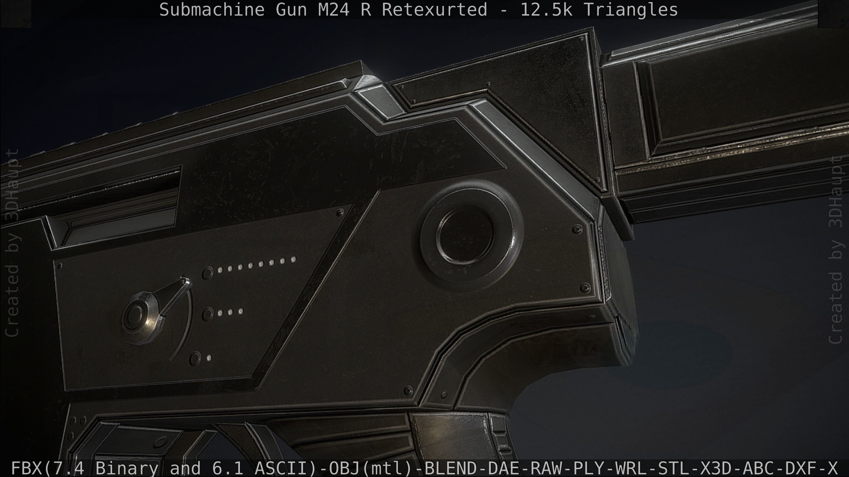 Submachine Gun M24 R Retexurted Low-poly 3D model_132