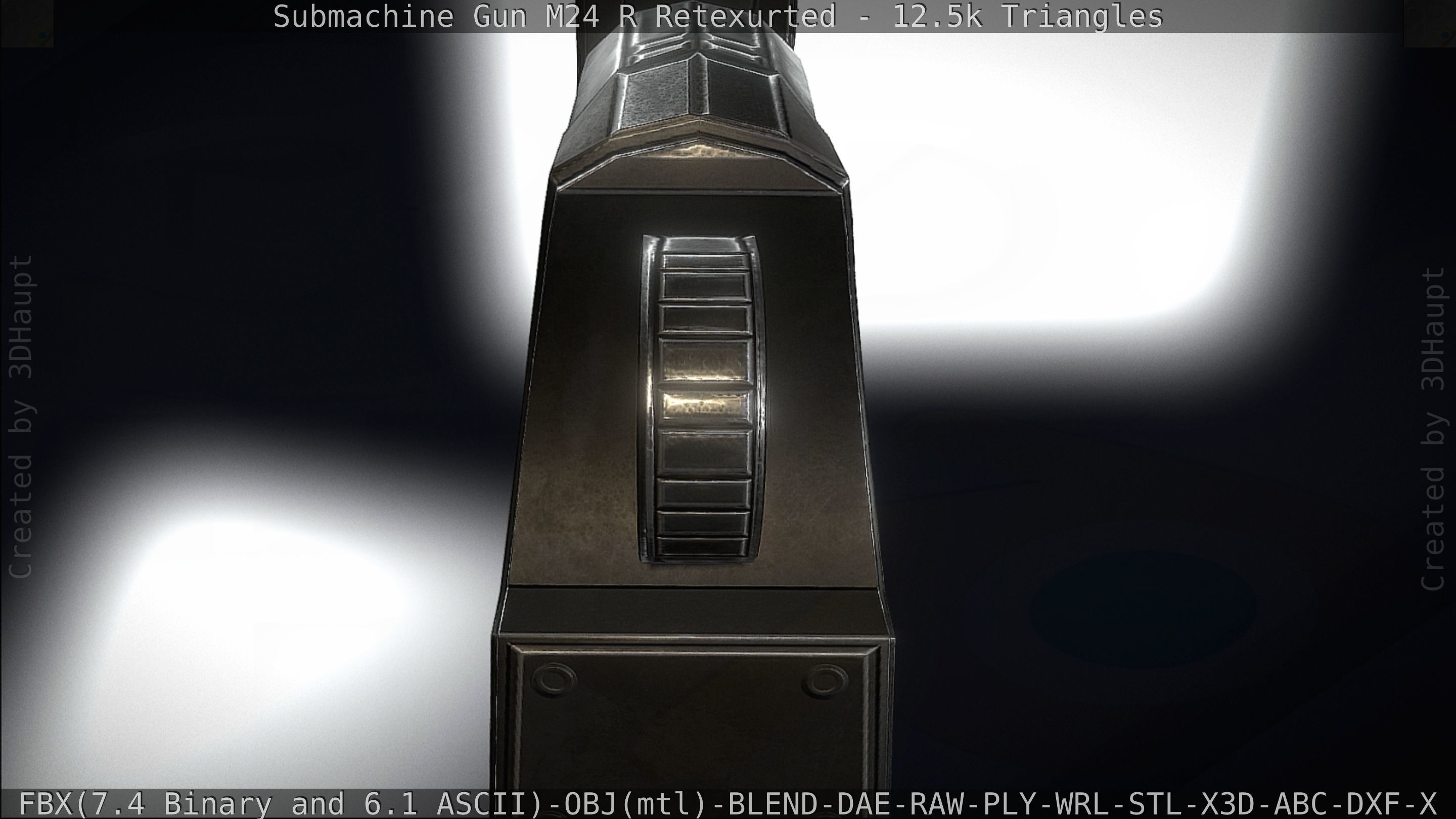 Submachine Gun M24 R Retexurted Low-poly 3D model_96