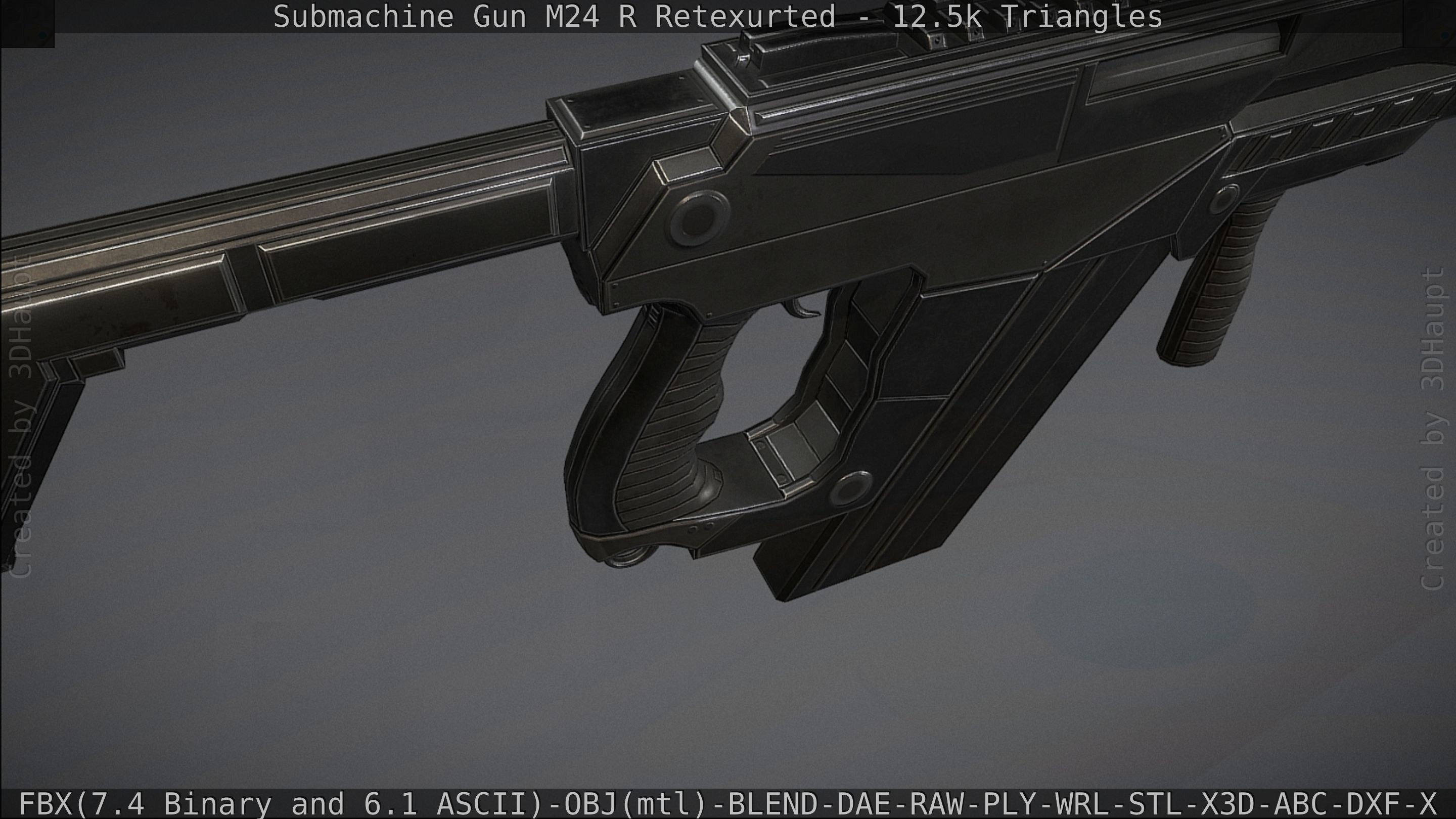 Submachine Gun M24 R Retexurted Low-poly 3D model_108