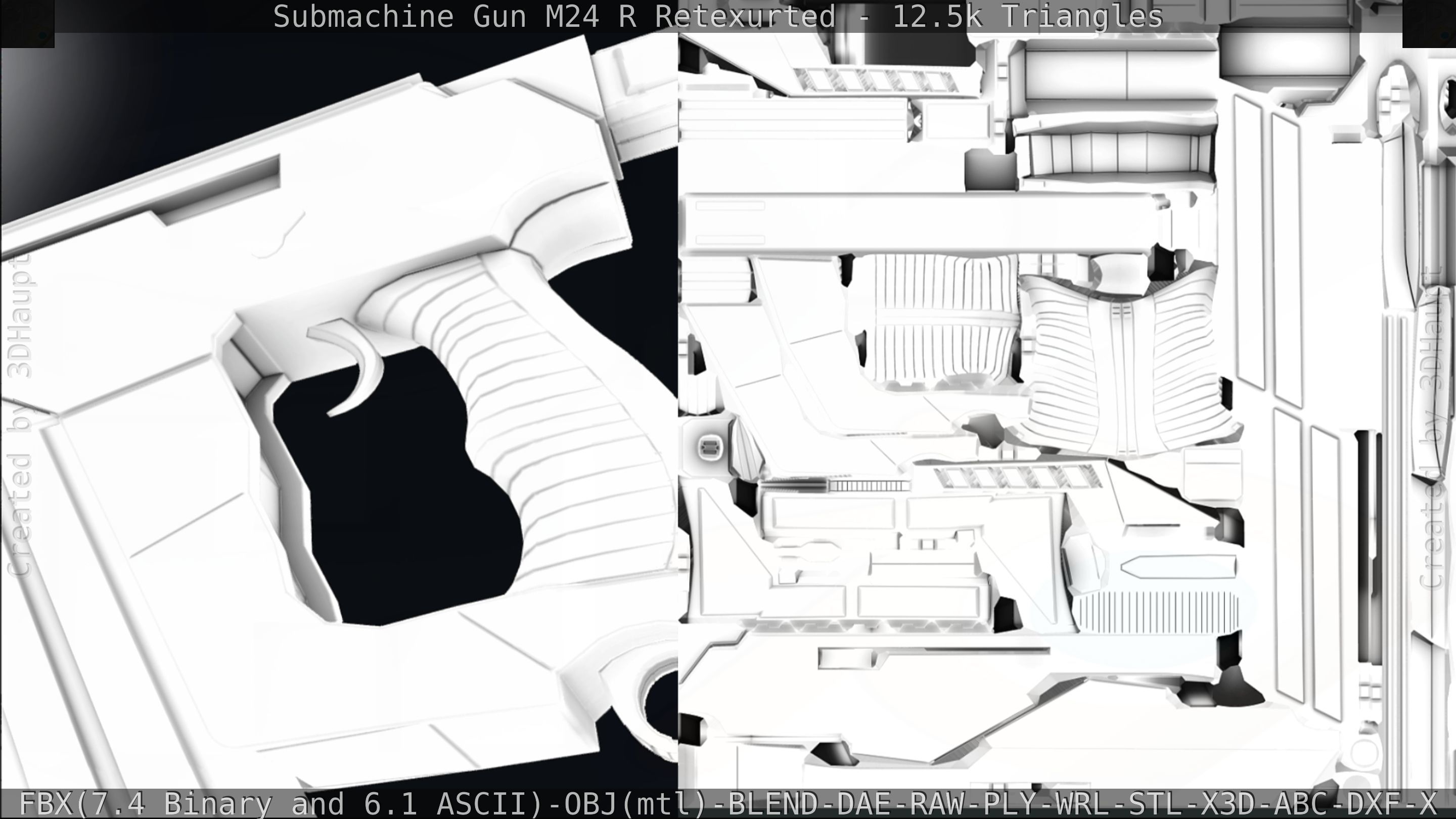 Submachine Gun M24 R Retexurted Low-poly 3D model_342