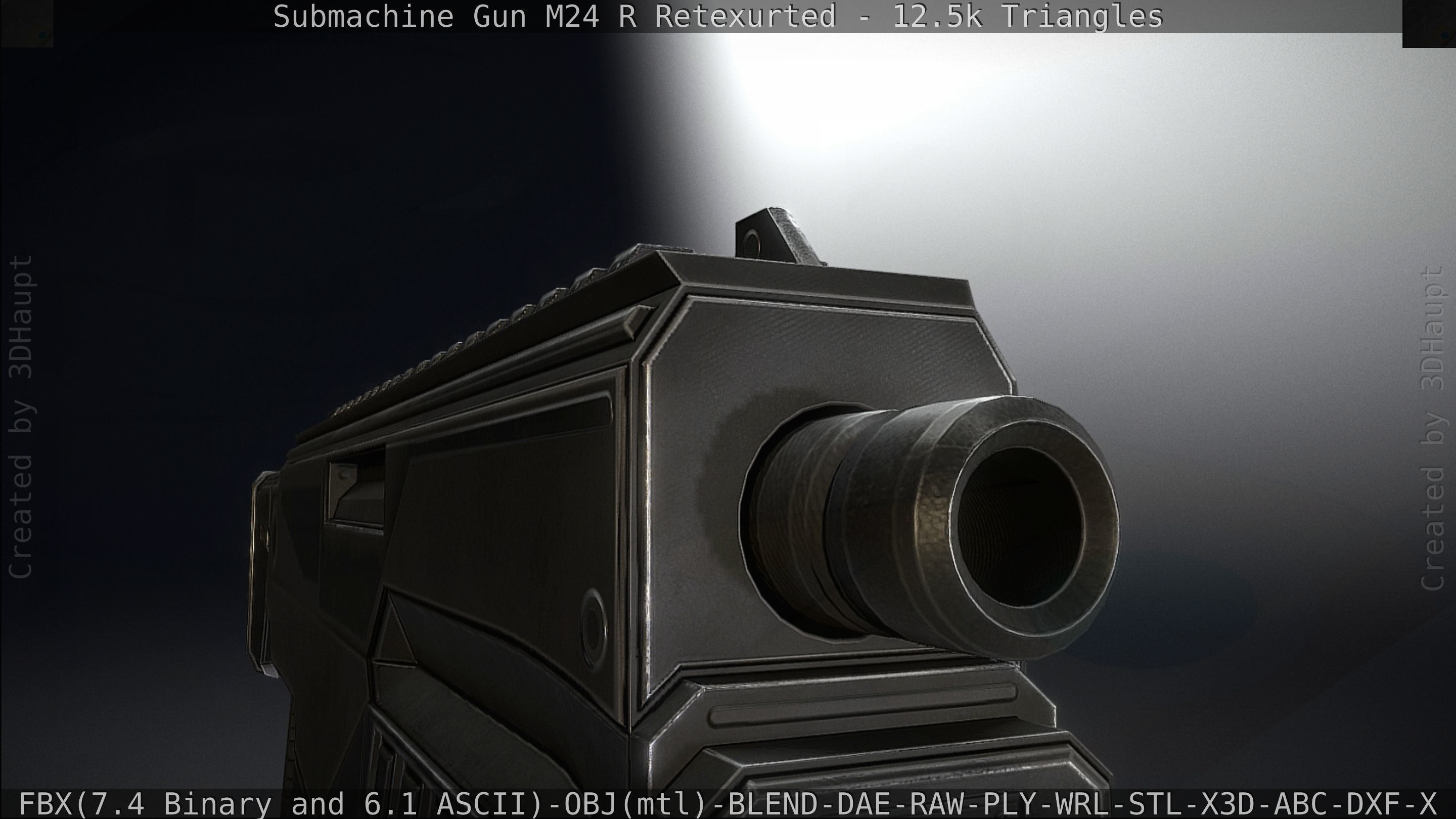 Submachine Gun M24 R Retexurted Low-poly 3D model_60