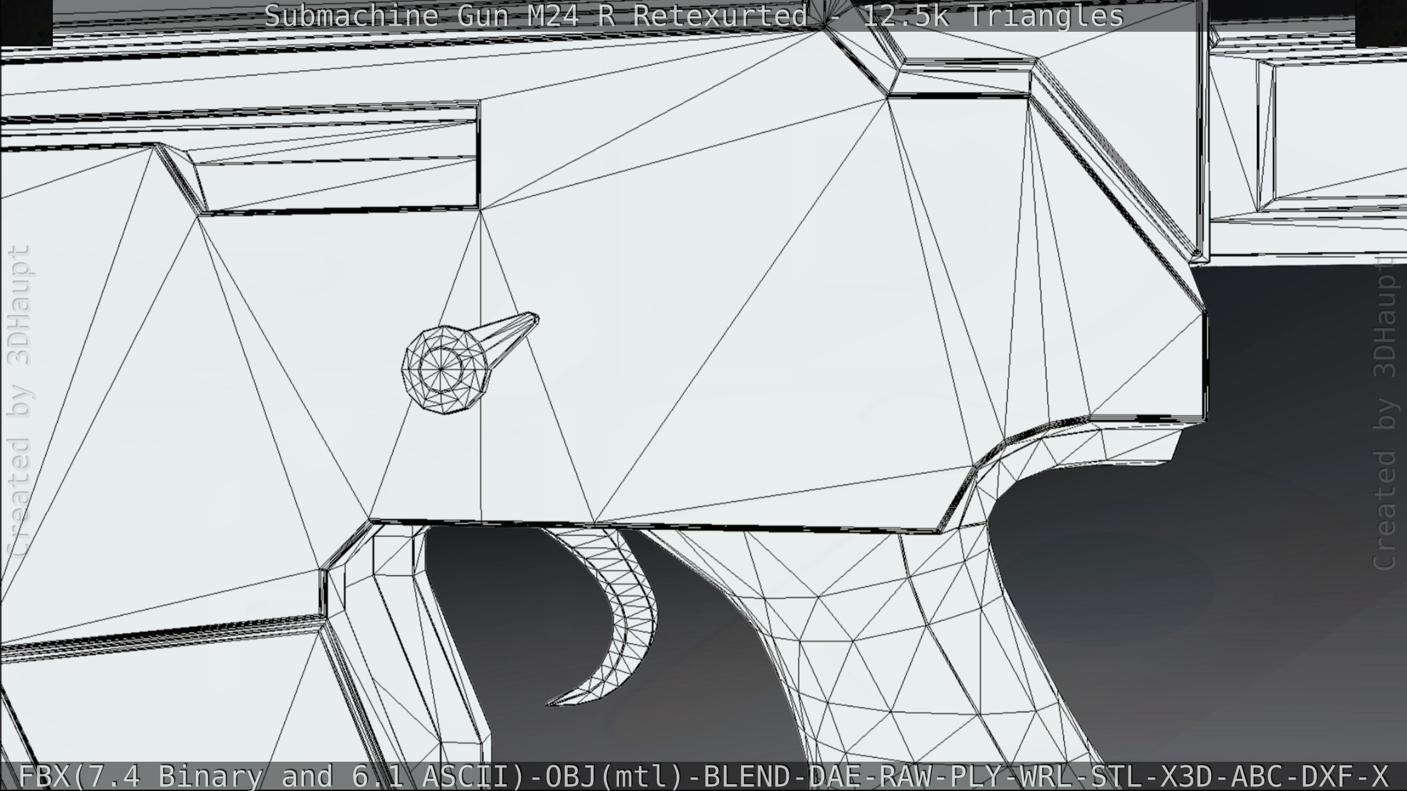 Submachine Gun M24 R Retexurted Low-poly 3D model_219