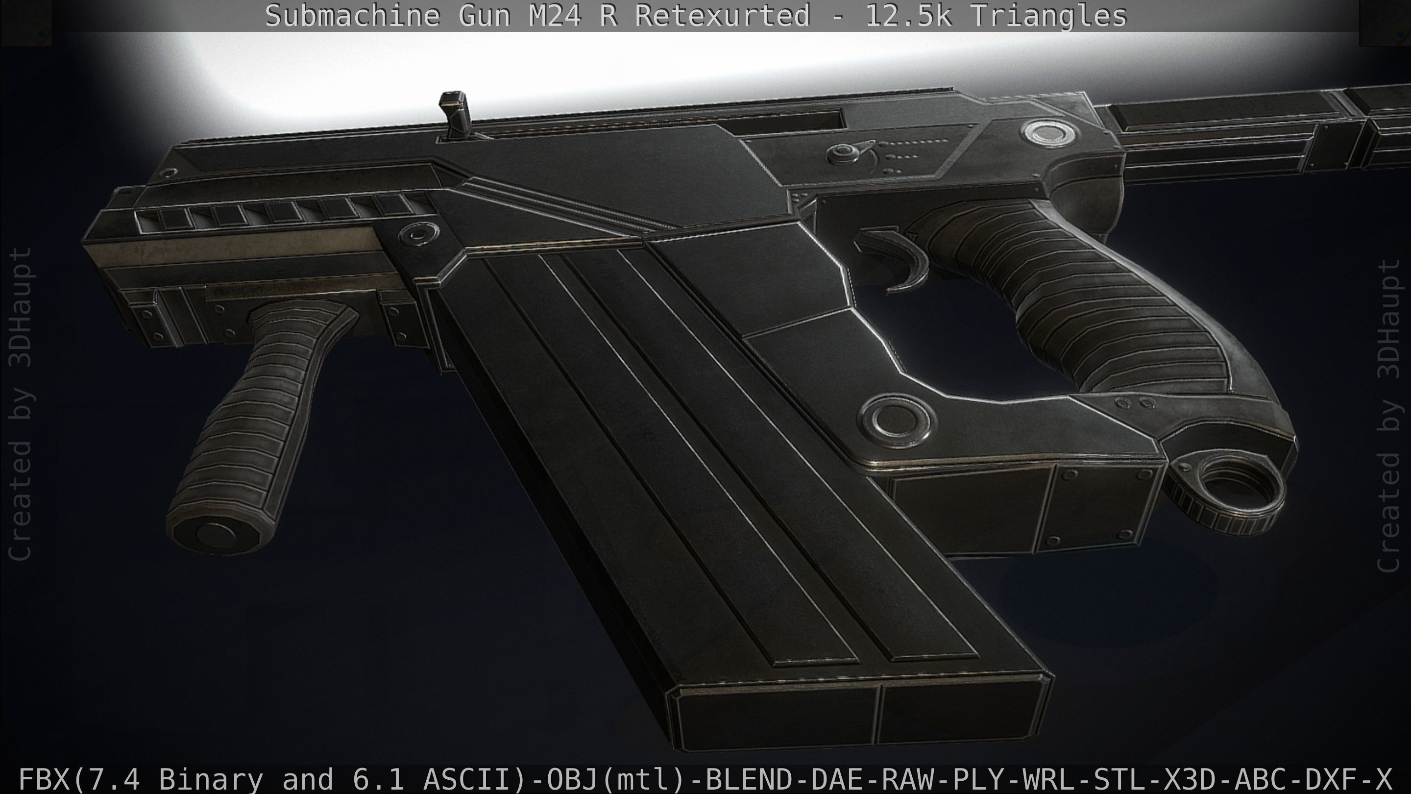 Submachine Gun M24 R Retexurted Low-poly 3D model_162