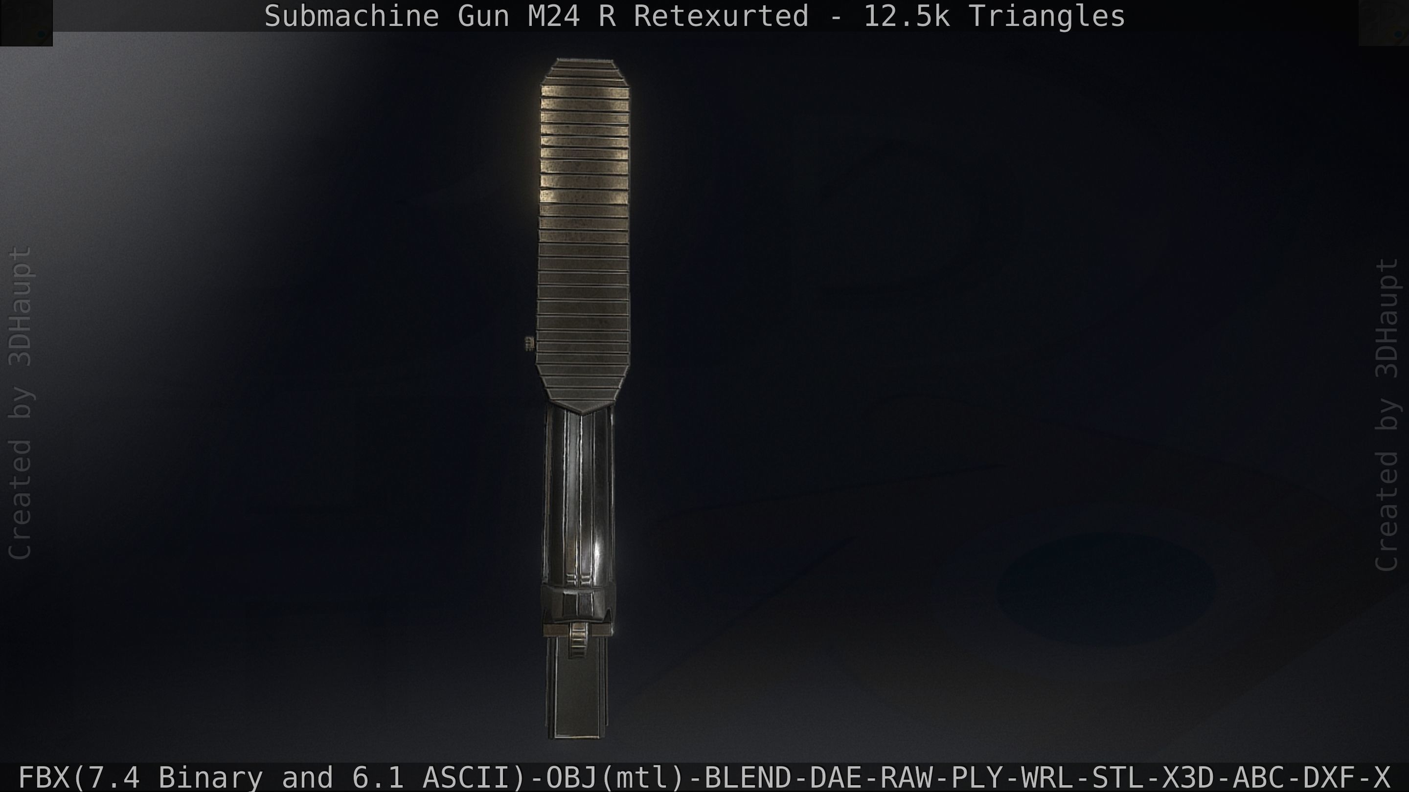 Submachine Gun M24 R Retexurted Low-poly 3D model_30