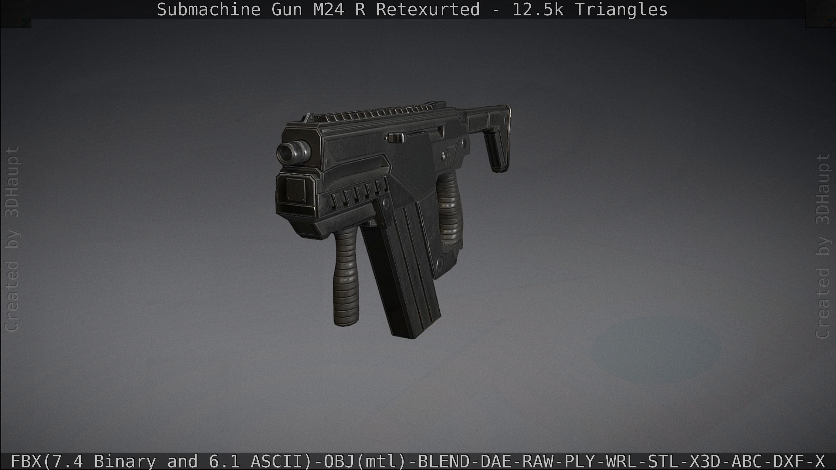 Submachine Gun M24 R Retexurted Low-poly 3D model_177