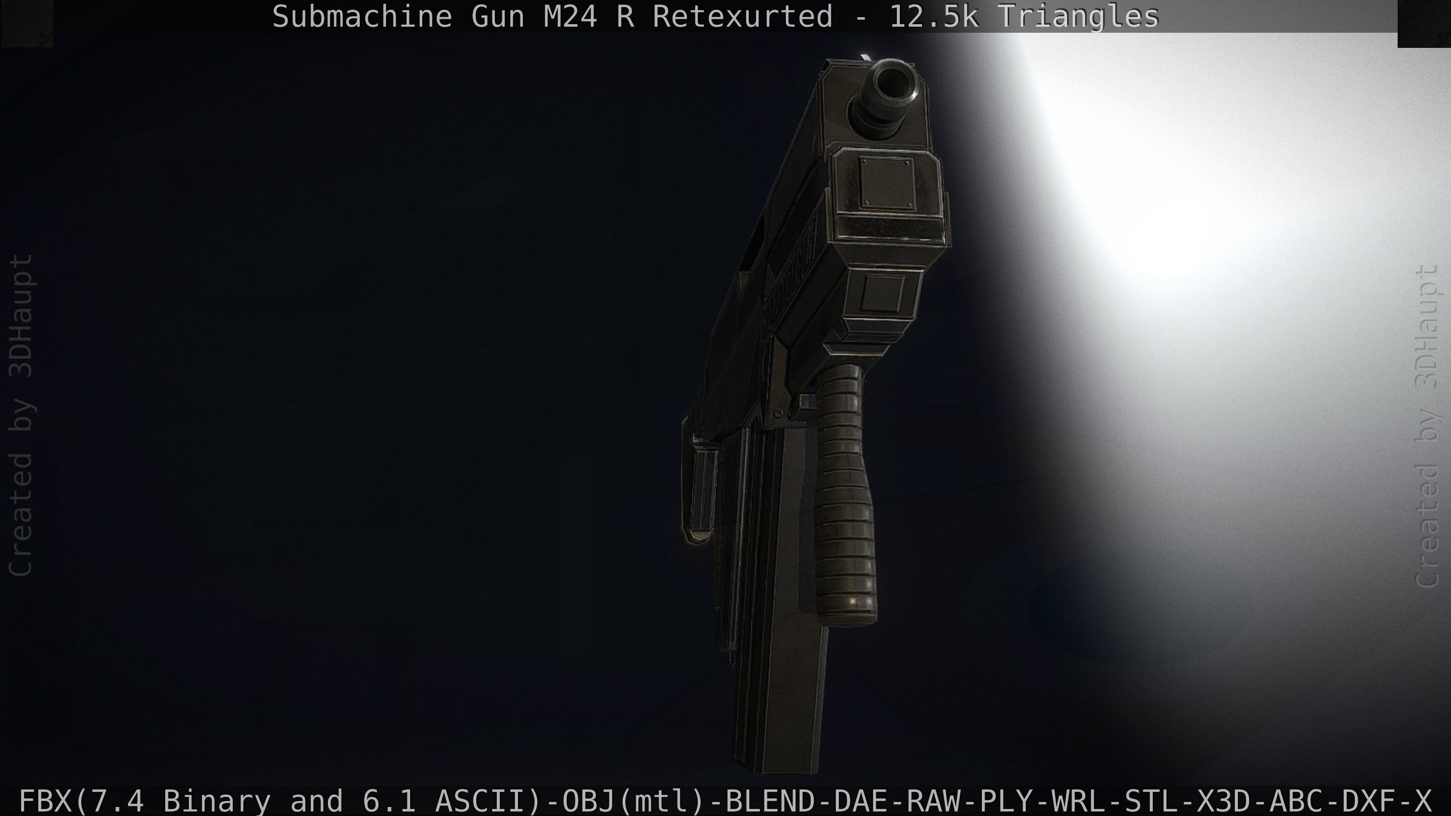 Submachine Gun M24 R Retexurted Low-poly 3D model_16