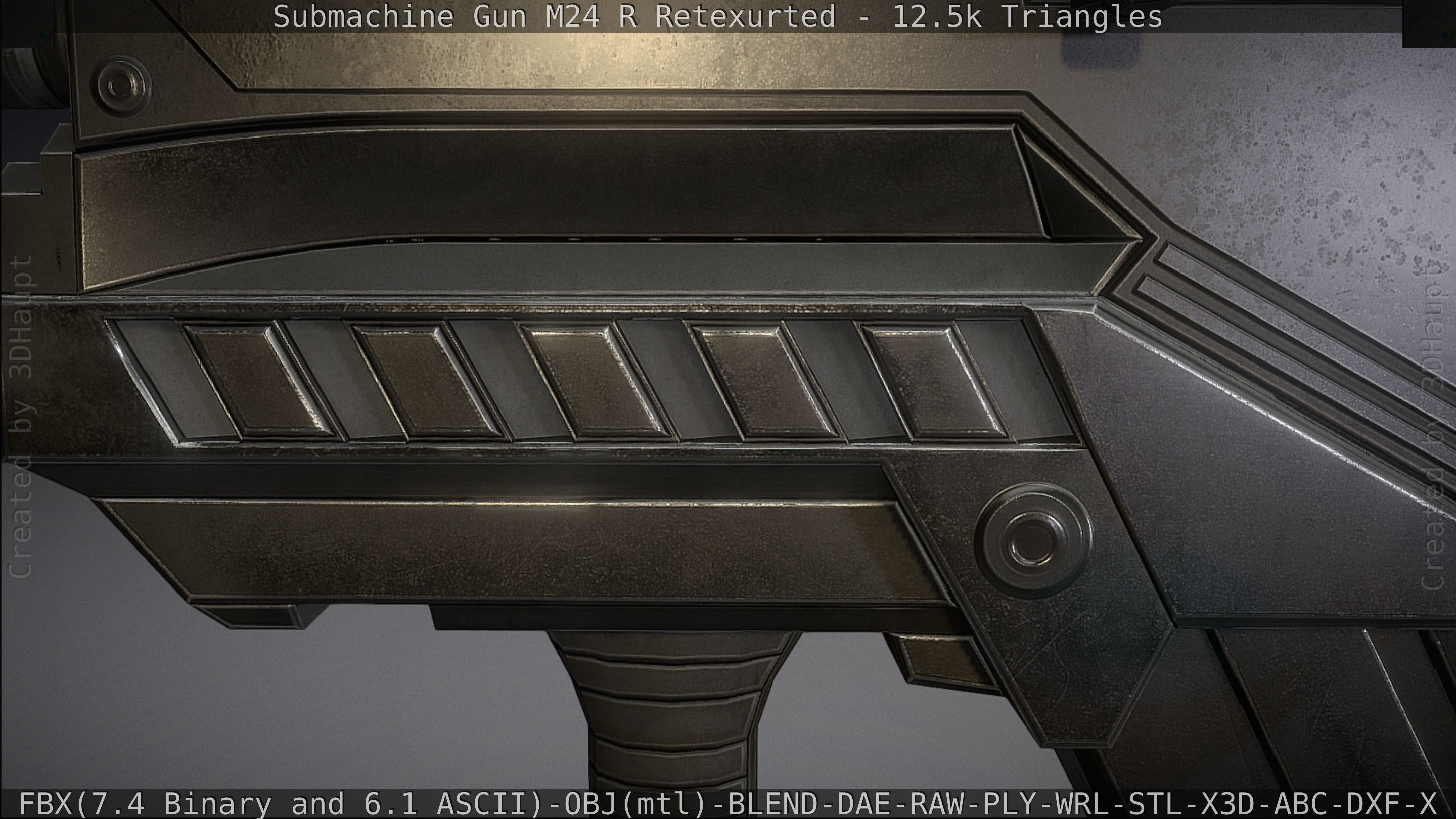 Submachine Gun M24 R Retexurted Low-poly 3D model_430