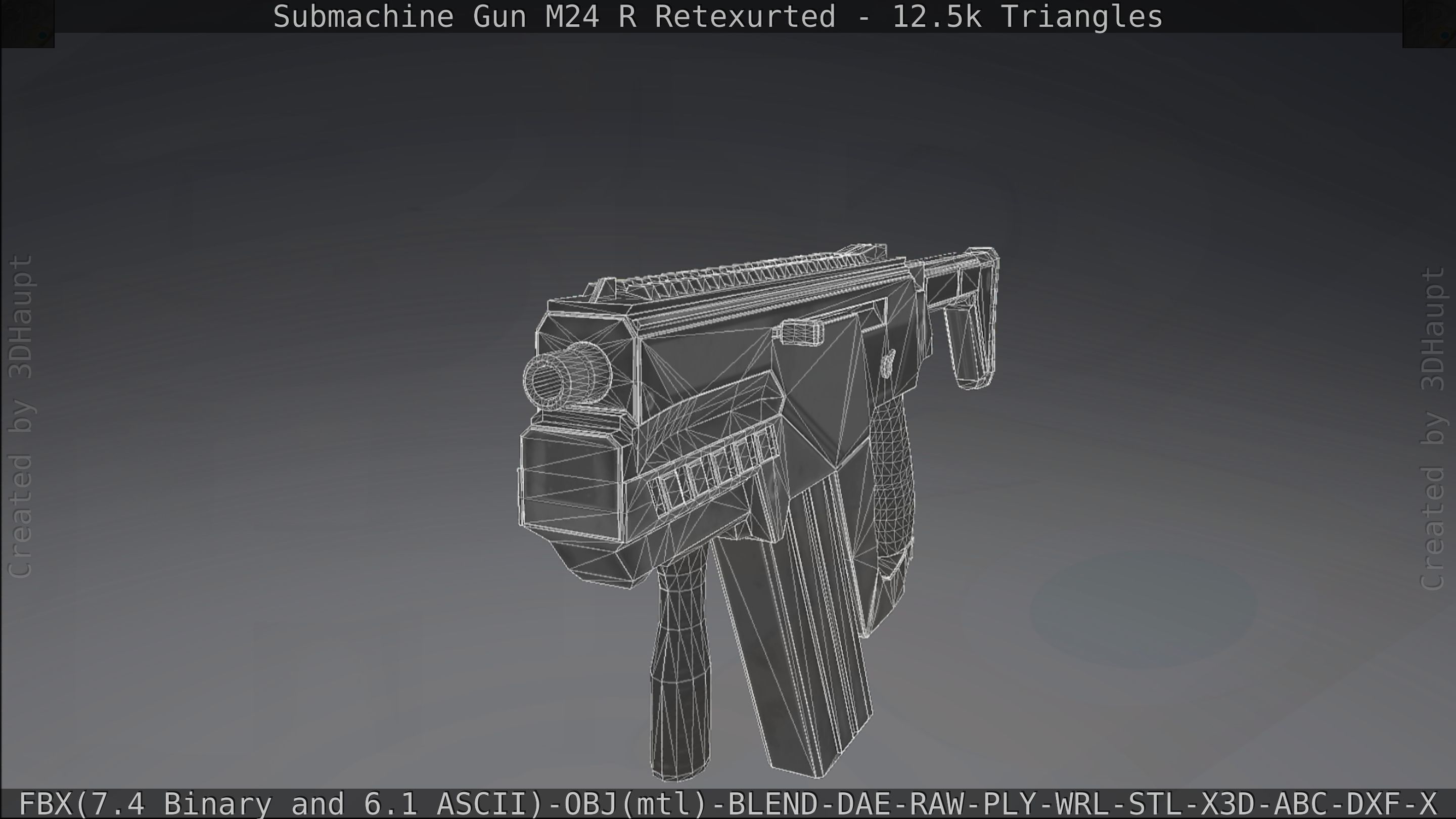 Submachine Gun M24 R Retexurted Low-poly 3D model_396