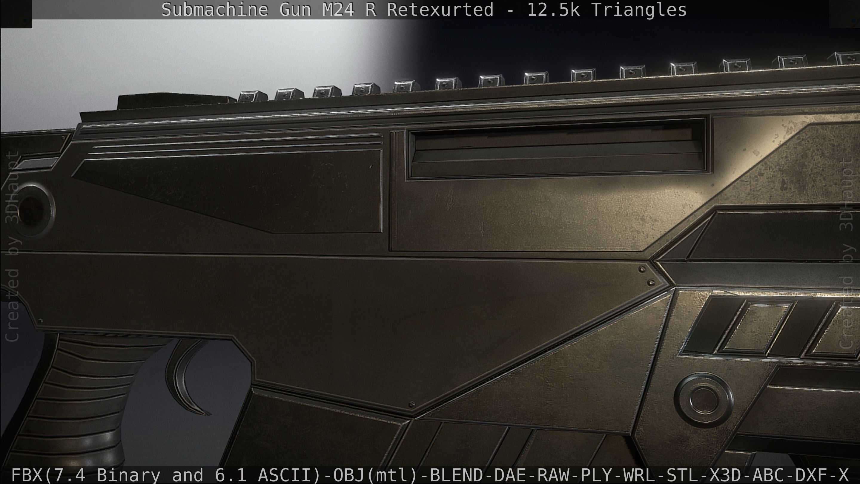 Submachine Gun M24 R Retexurted Low-poly 3D model_148