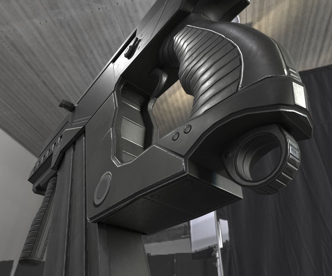 Submachine Gun M24 R Retexurted Low-poly 3D model_7