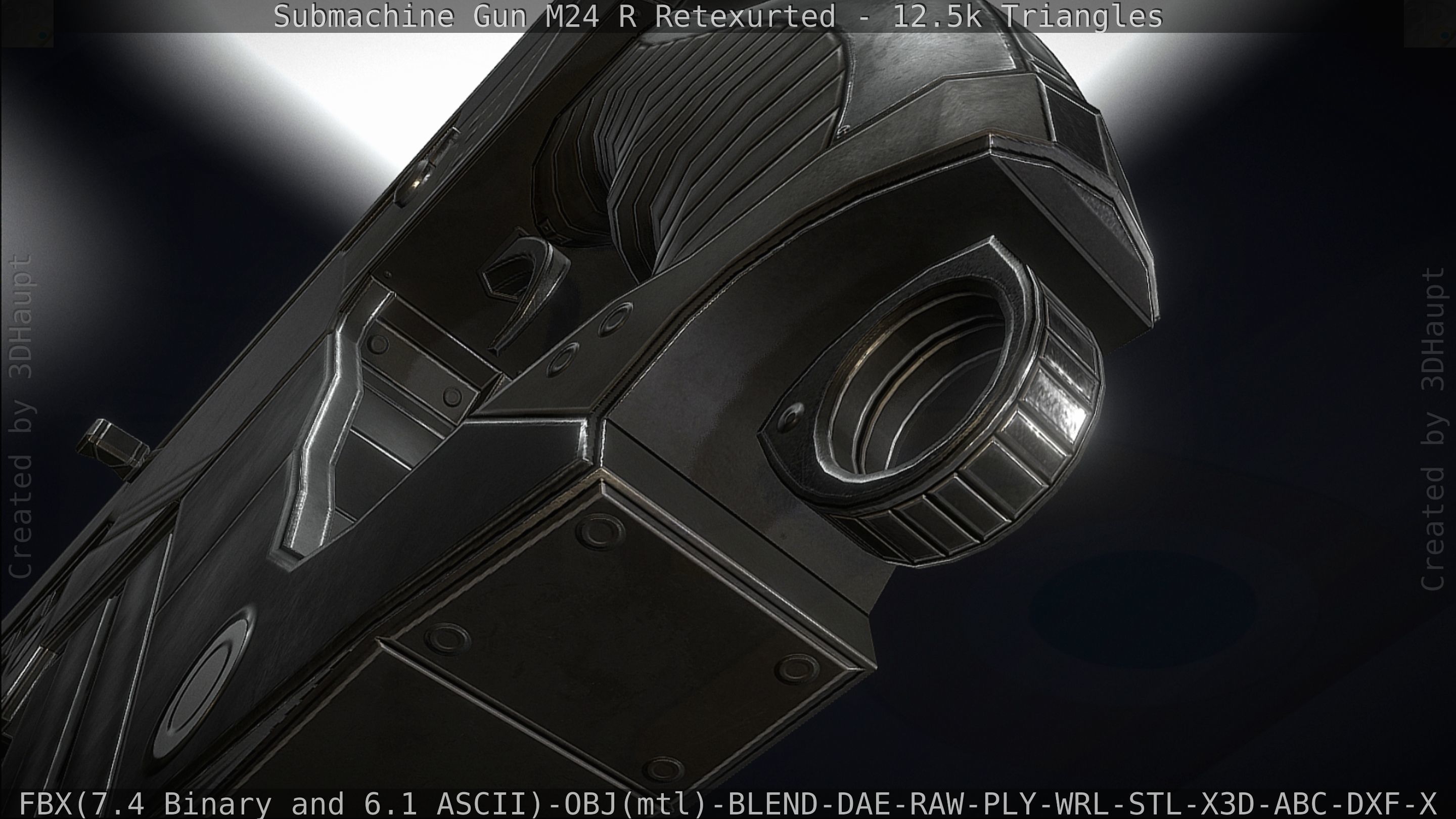 Submachine Gun M24 R Retexurted Low-poly 3D model_94