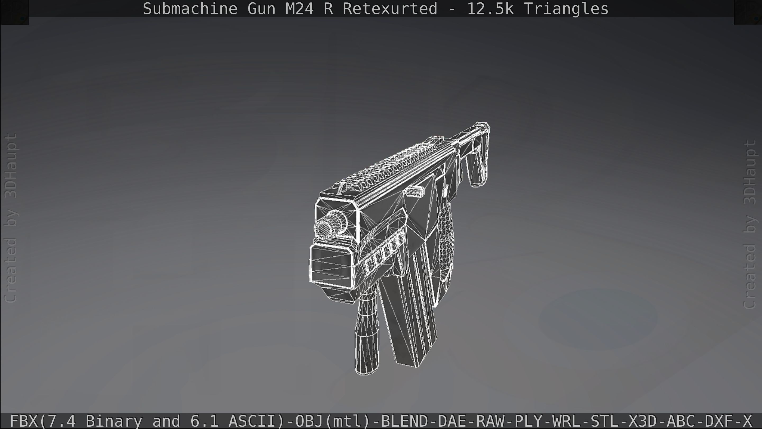 Submachine Gun M24 R Retexurted Low-poly 3D model_413