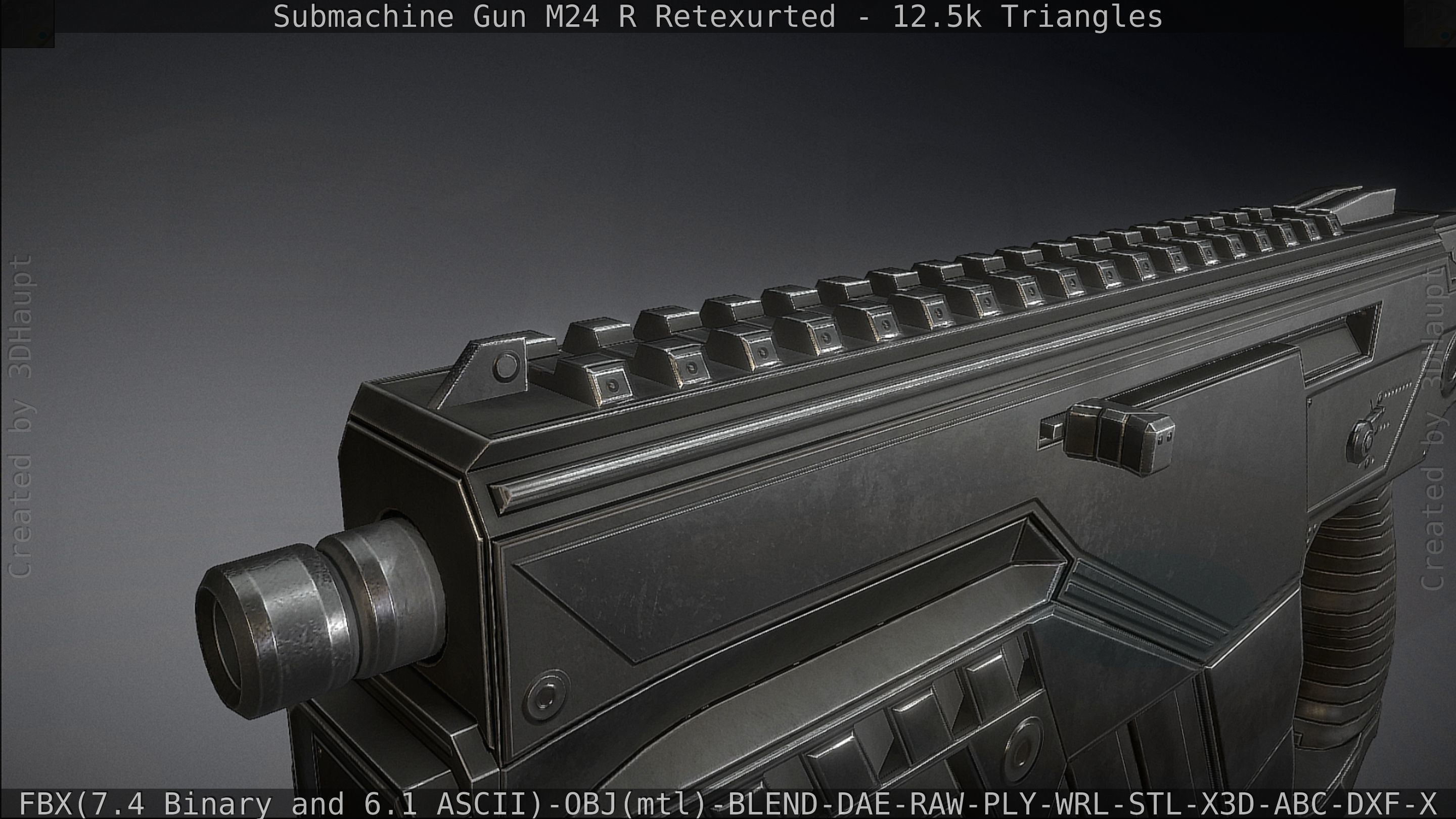 Submachine Gun M24 R Retexurted Low-poly 3D model_48