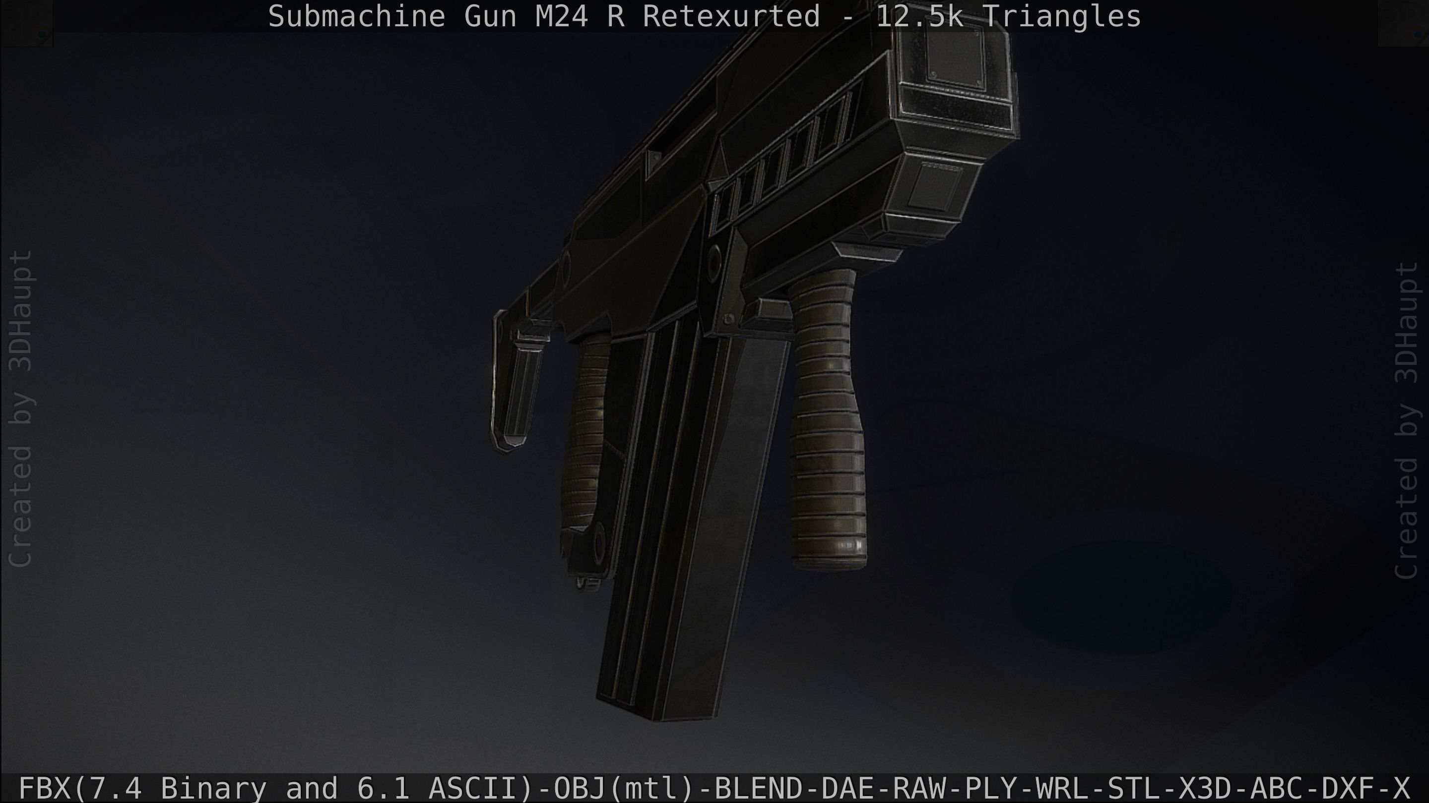 Submachine Gun M24 R Retexurted Low-poly 3D model_185