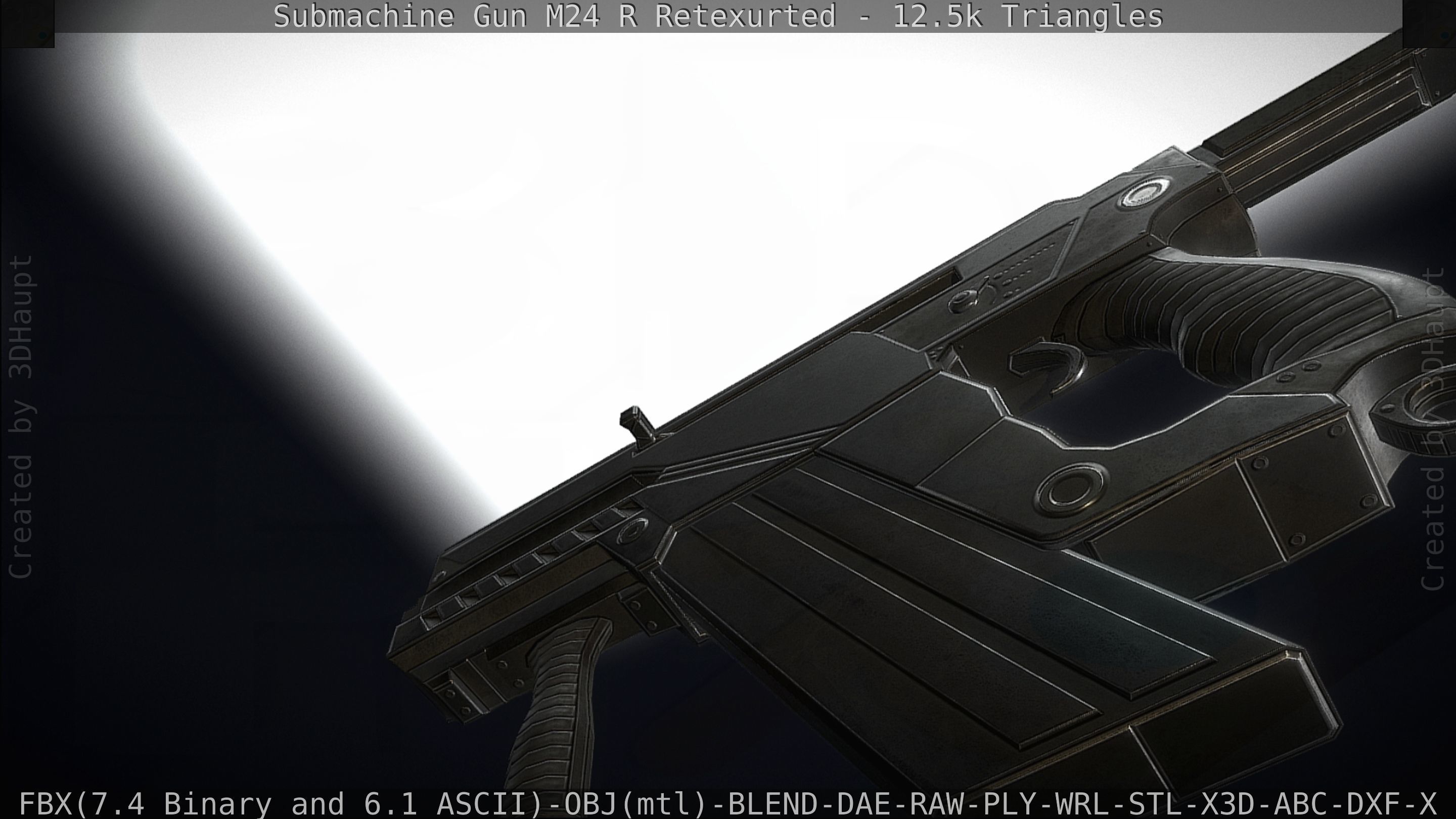 Submachine Gun M24 R Retexurted Low-poly 3D model_436
