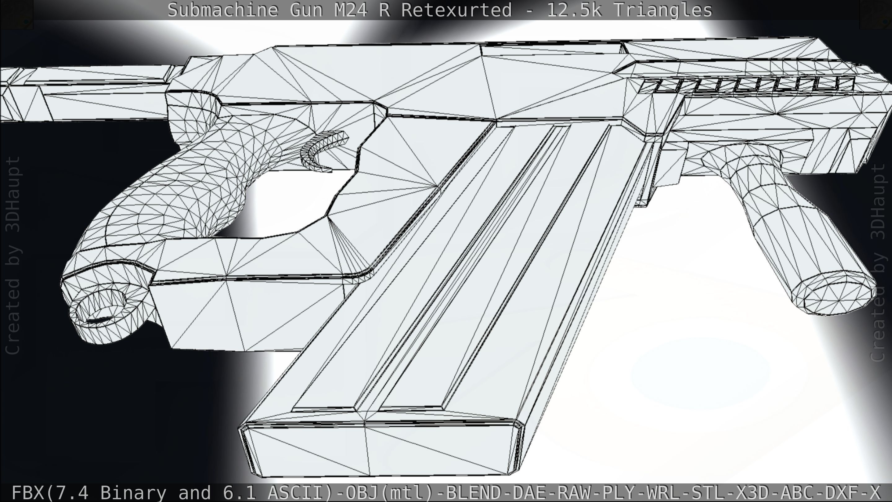 Submachine Gun M24 R Retexurted Low-poly 3D model_211