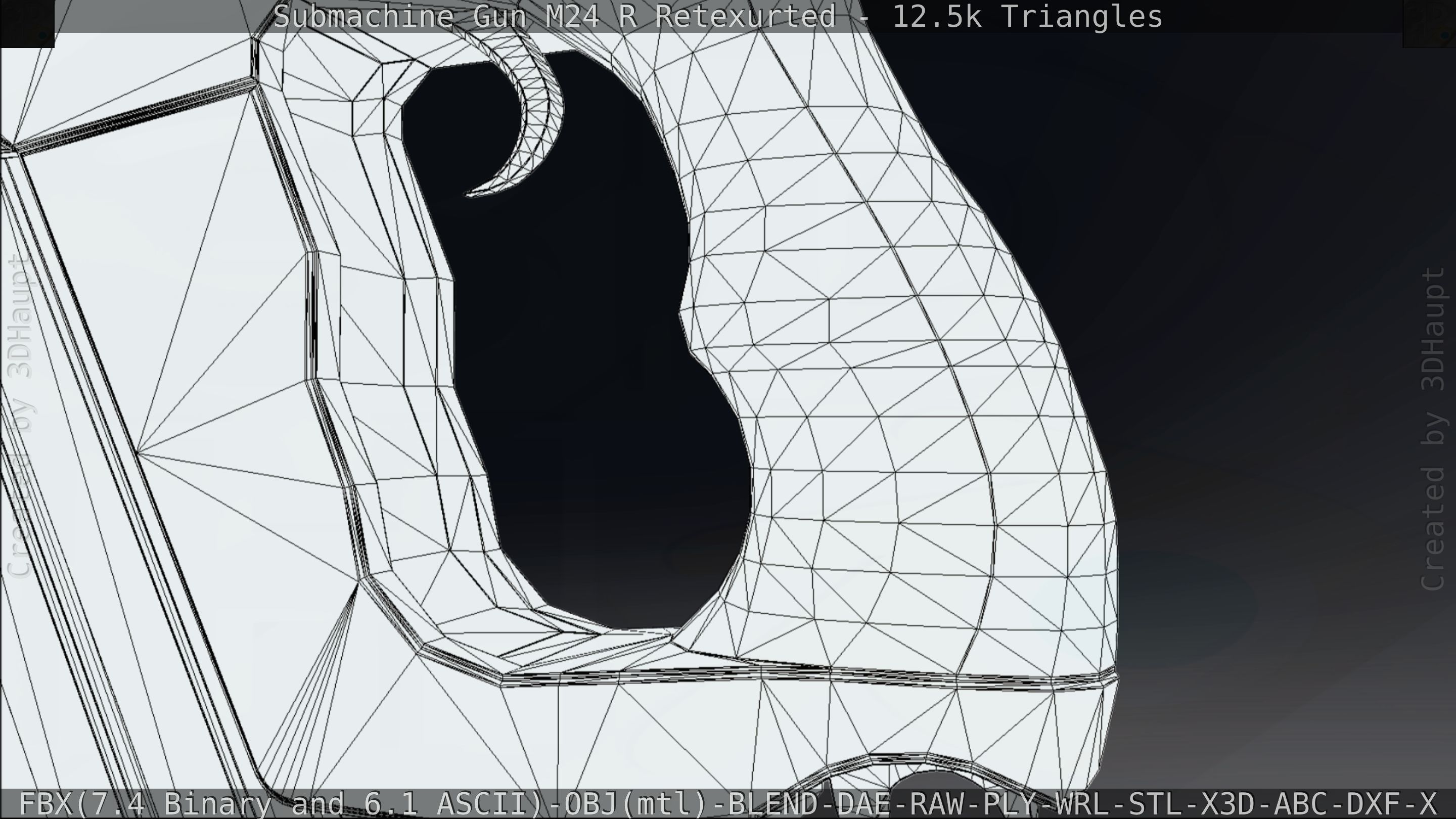 Submachine Gun M24 R Retexurted Low-poly 3D model_216