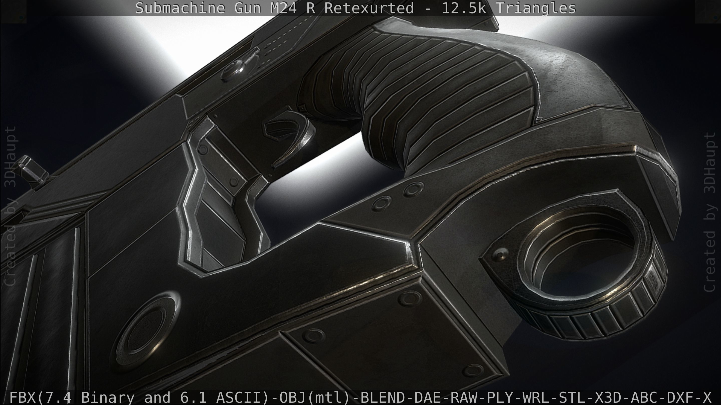 Submachine Gun M24 R Retexurted Low-poly 3D model_92