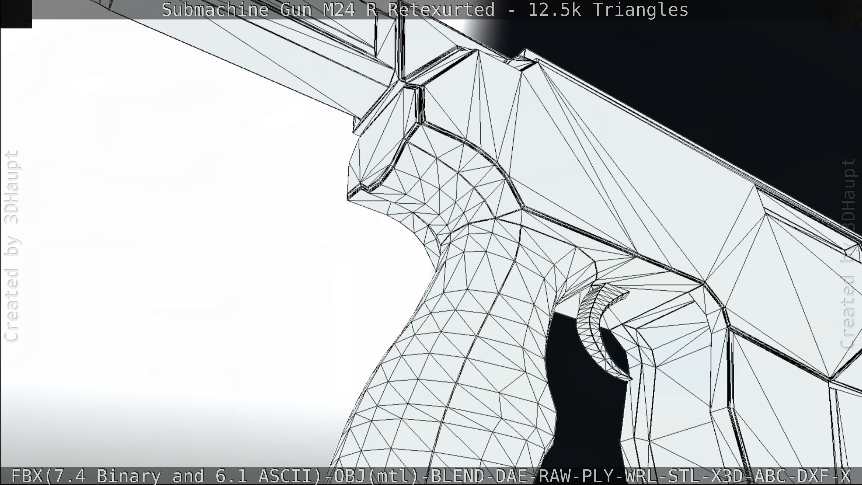 Submachine Gun M24 R Retexurted Low-poly 3D model_226