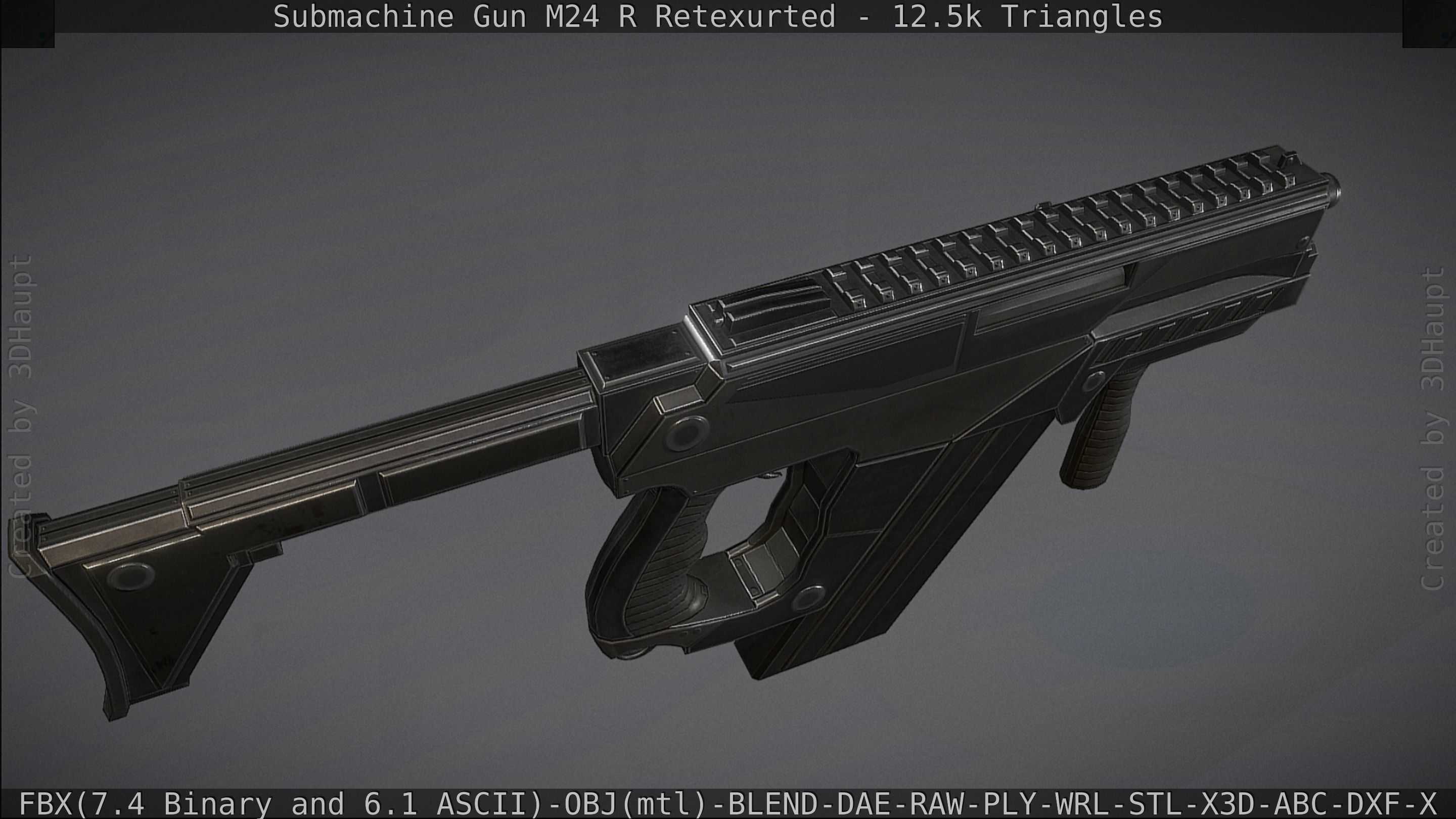 Submachine Gun M24 R Retexurted Low-poly 3D model_111