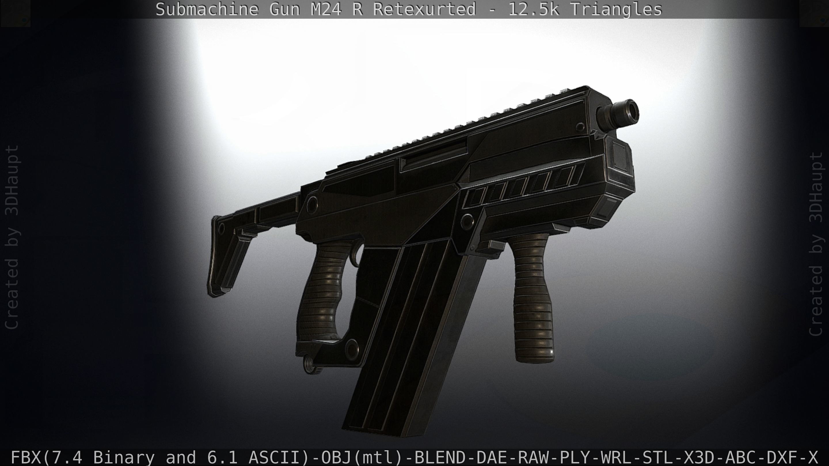 Submachine Gun M24 R Retexurted Low-poly 3D model_19