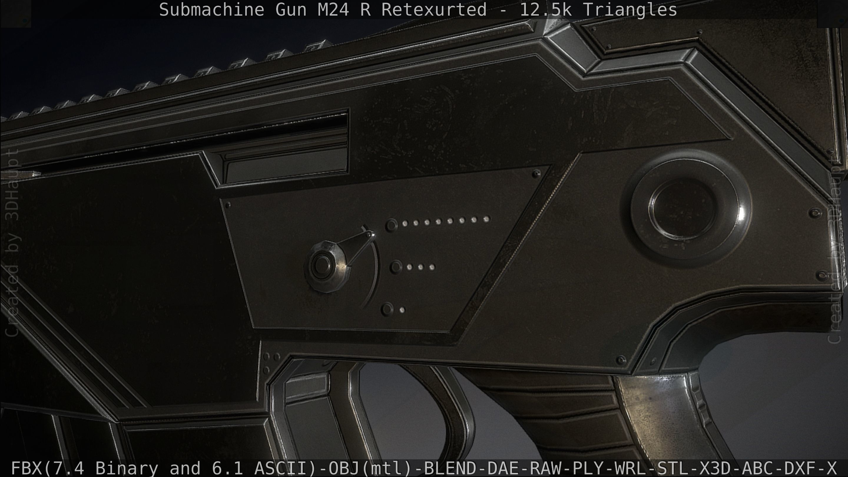 Submachine Gun M24 R Retexurted Low-poly 3D model_80