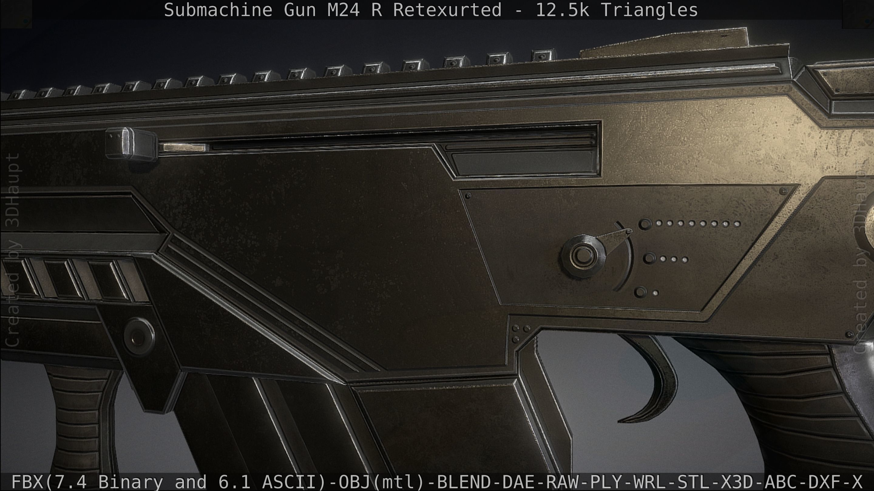 Submachine Gun M24 R Retexurted Low-poly 3D model_78