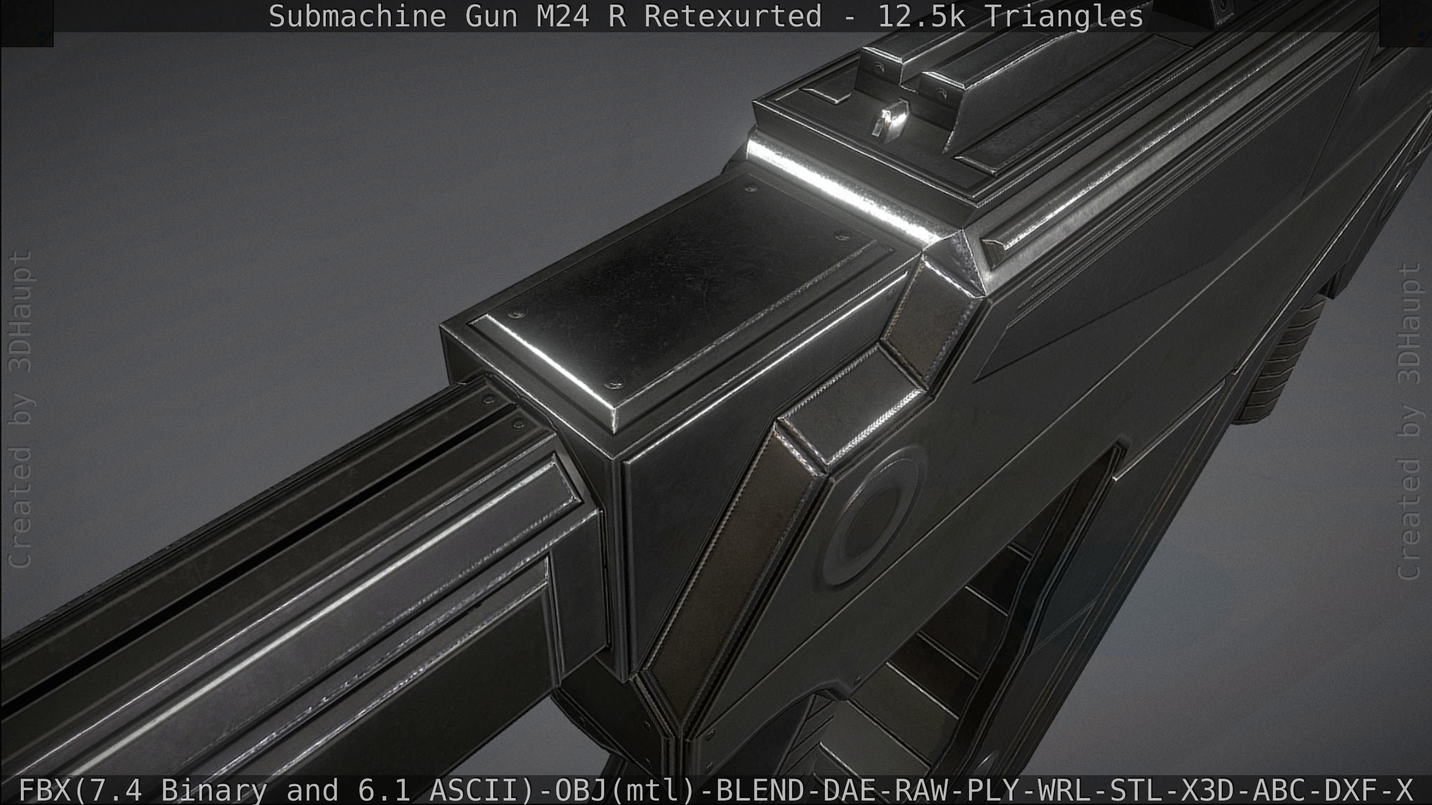 Submachine Gun M24 R Retexurted Low-poly 3D model_142