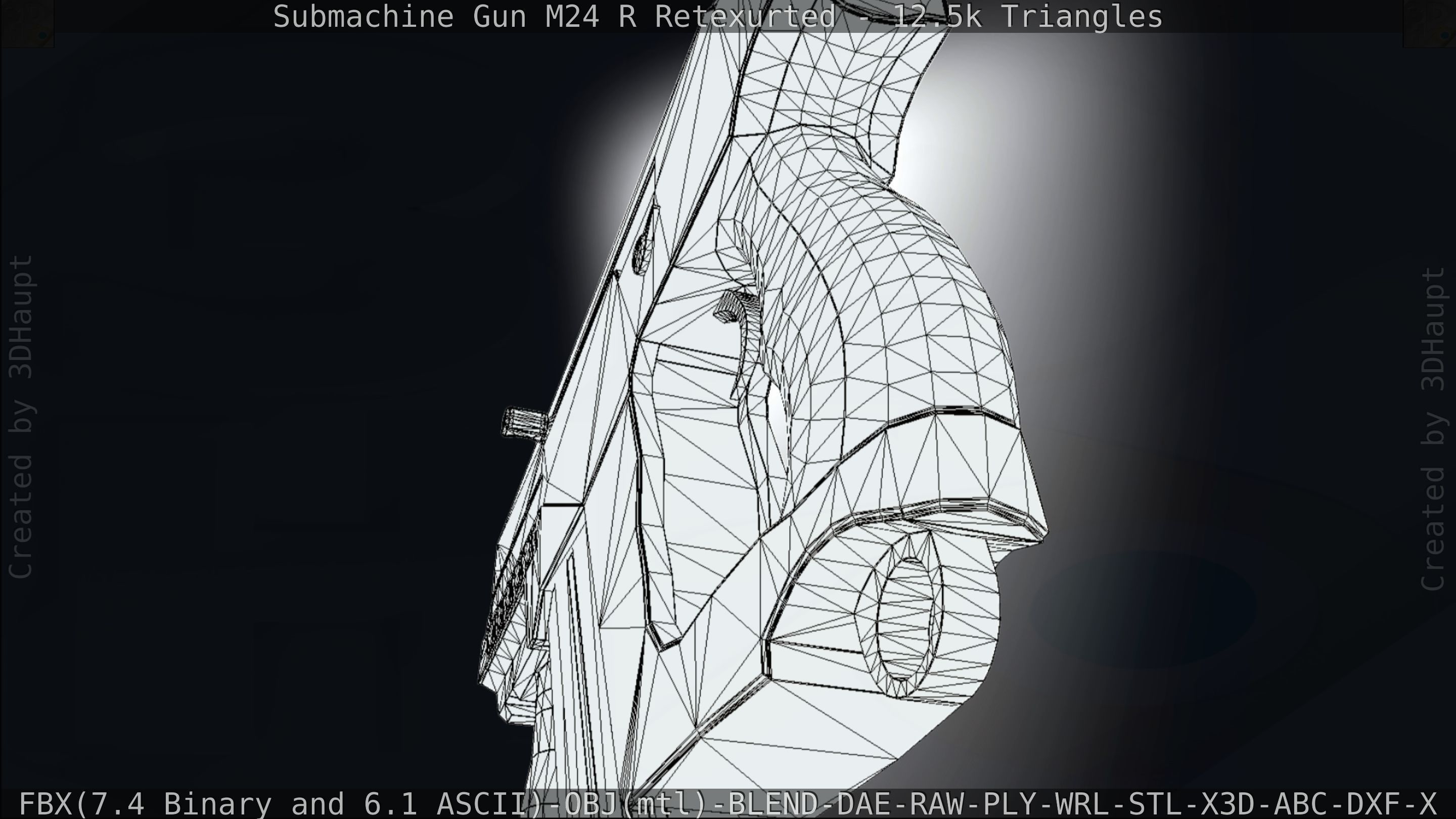Submachine Gun M24 R Retexurted Low-poly 3D model_251