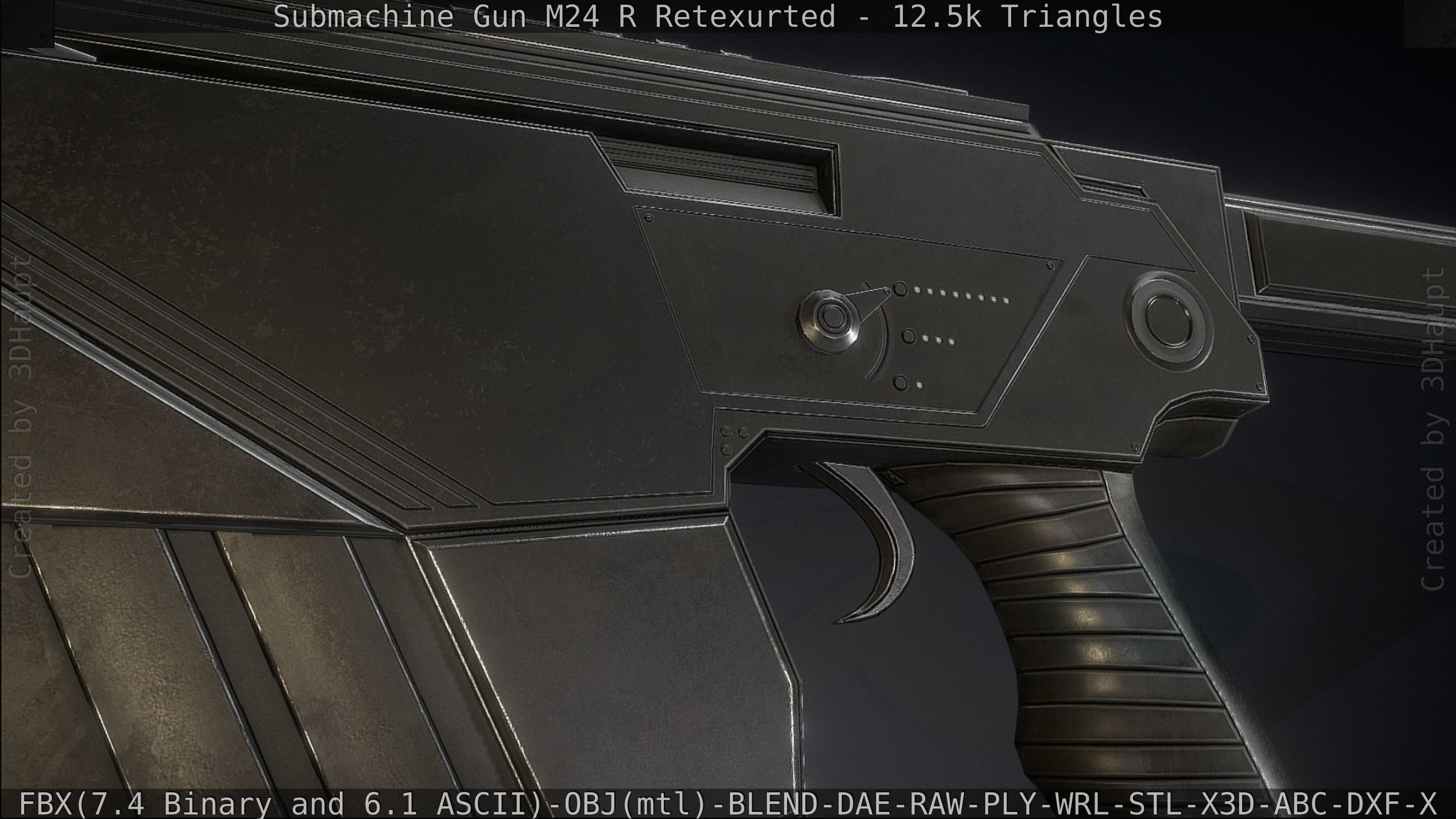 Submachine Gun M24 R Retexurted Low-poly 3D model_85