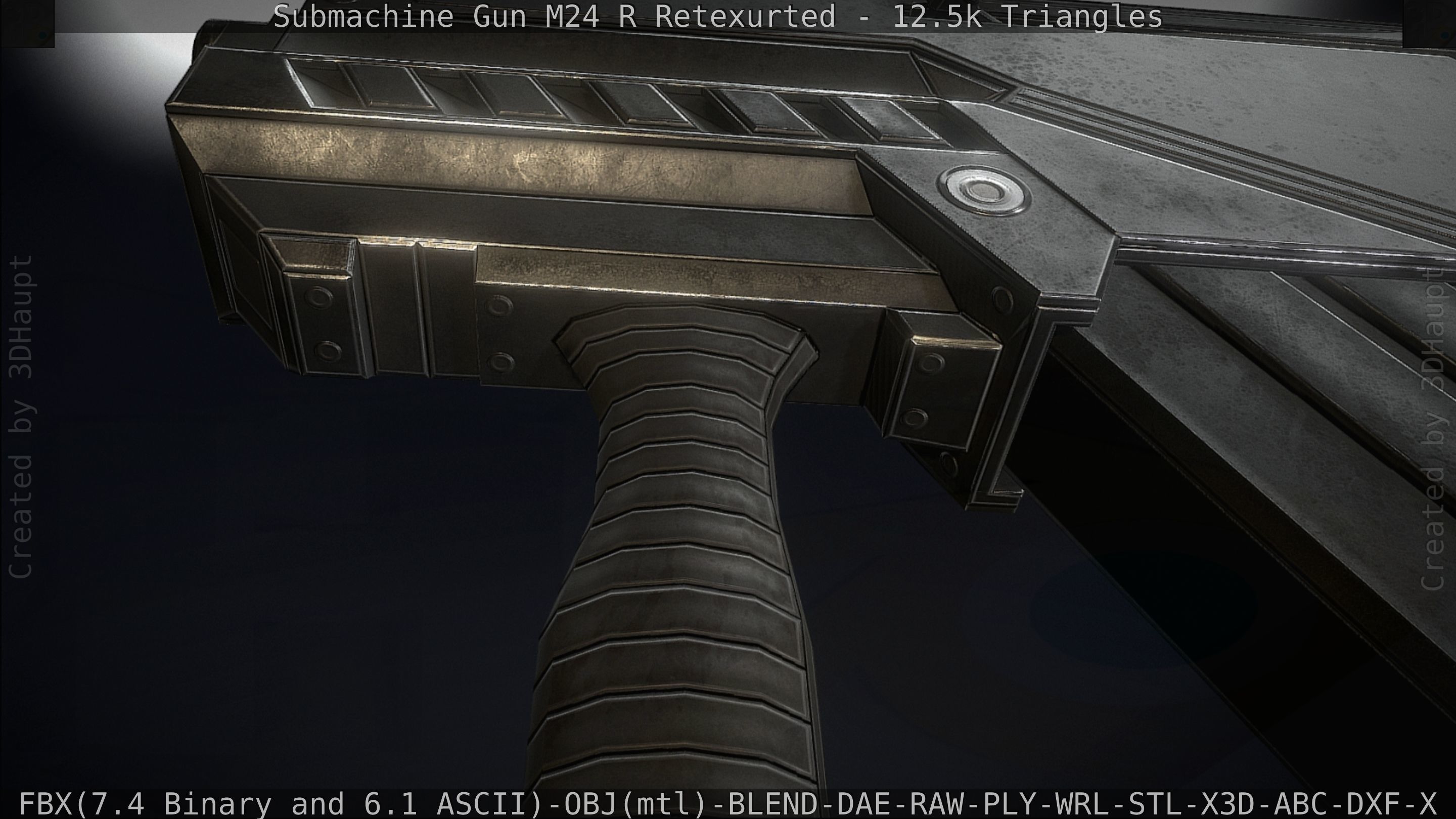 Submachine Gun M24 R Retexurted Low-poly 3D model_71