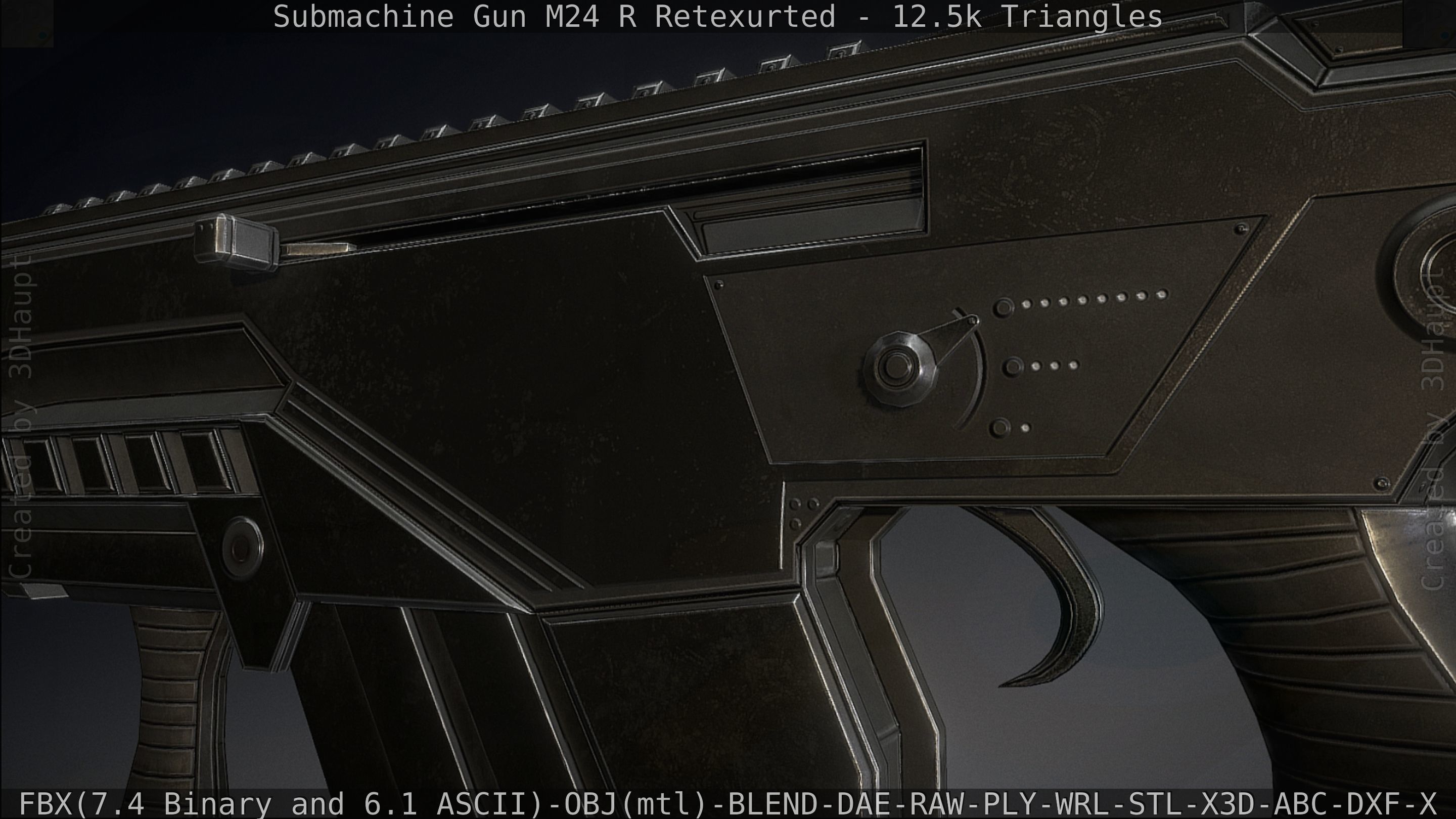 Submachine Gun M24 R Retexurted Low-poly 3D model_79