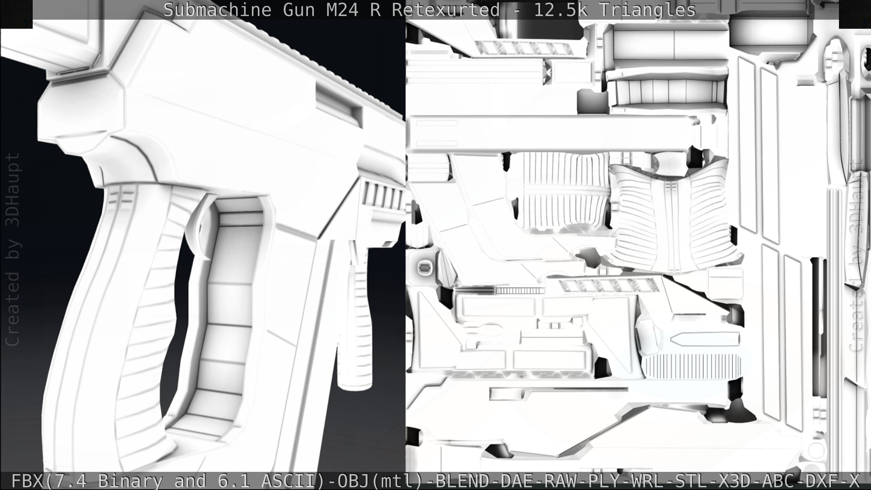 Submachine Gun M24 R Retexurted Low-poly 3D model_337