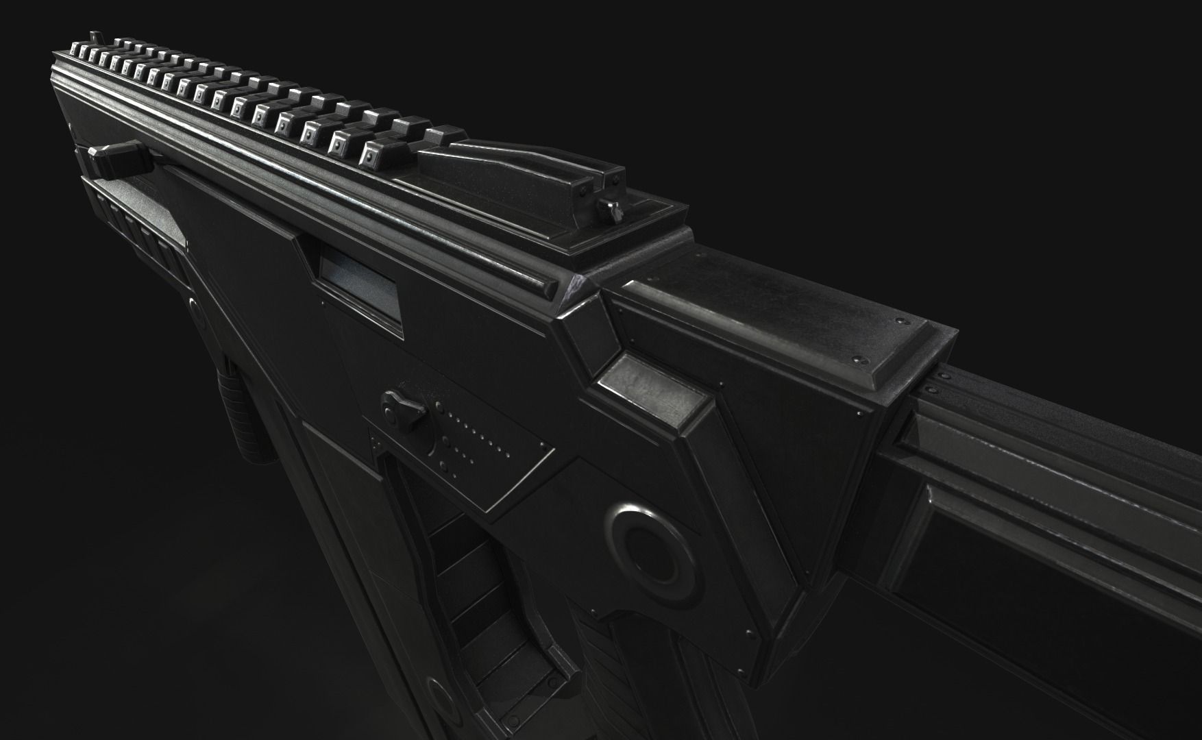 Submachine Gun M24 R Retexurted Low-poly 3D model_4