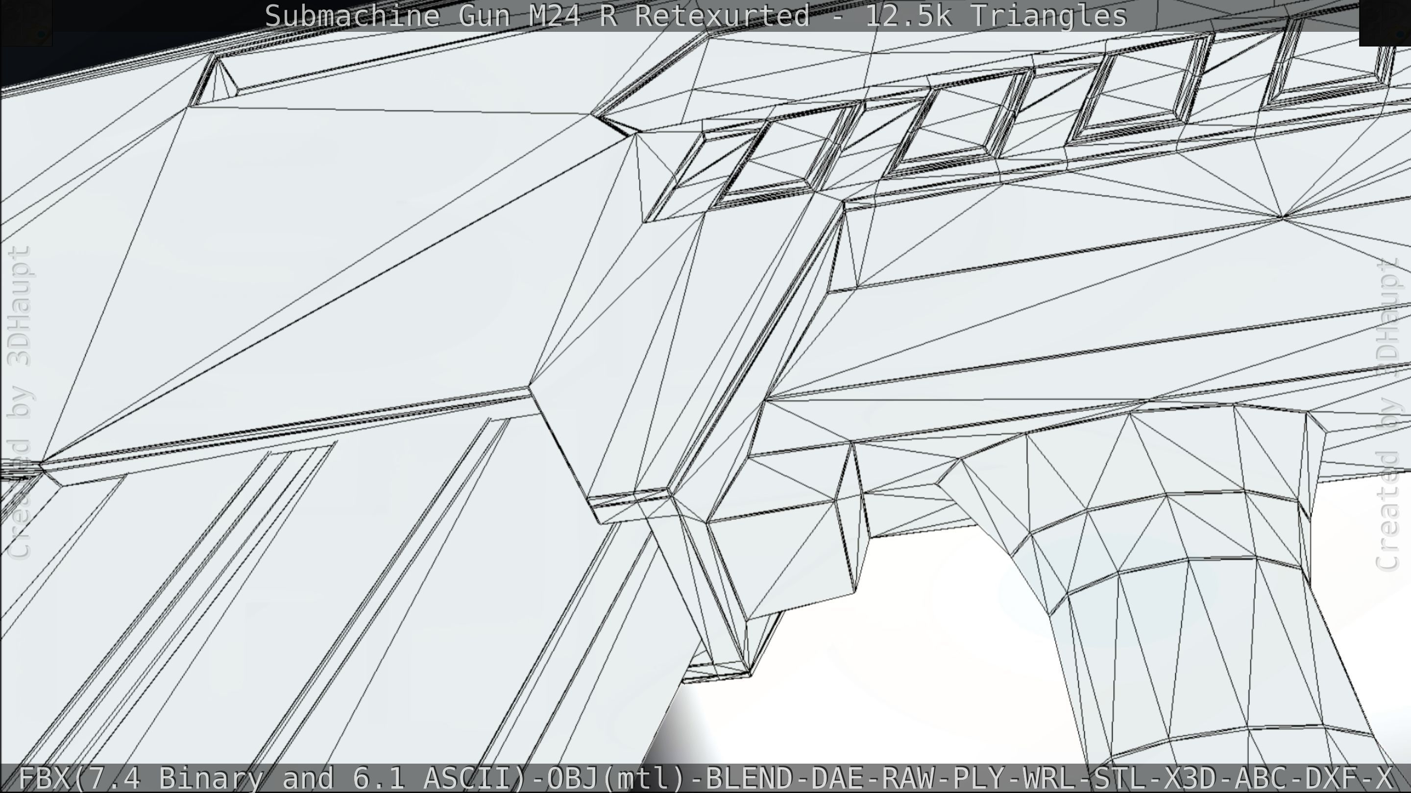 Submachine Gun M24 R Retexurted Low-poly 3D model_206