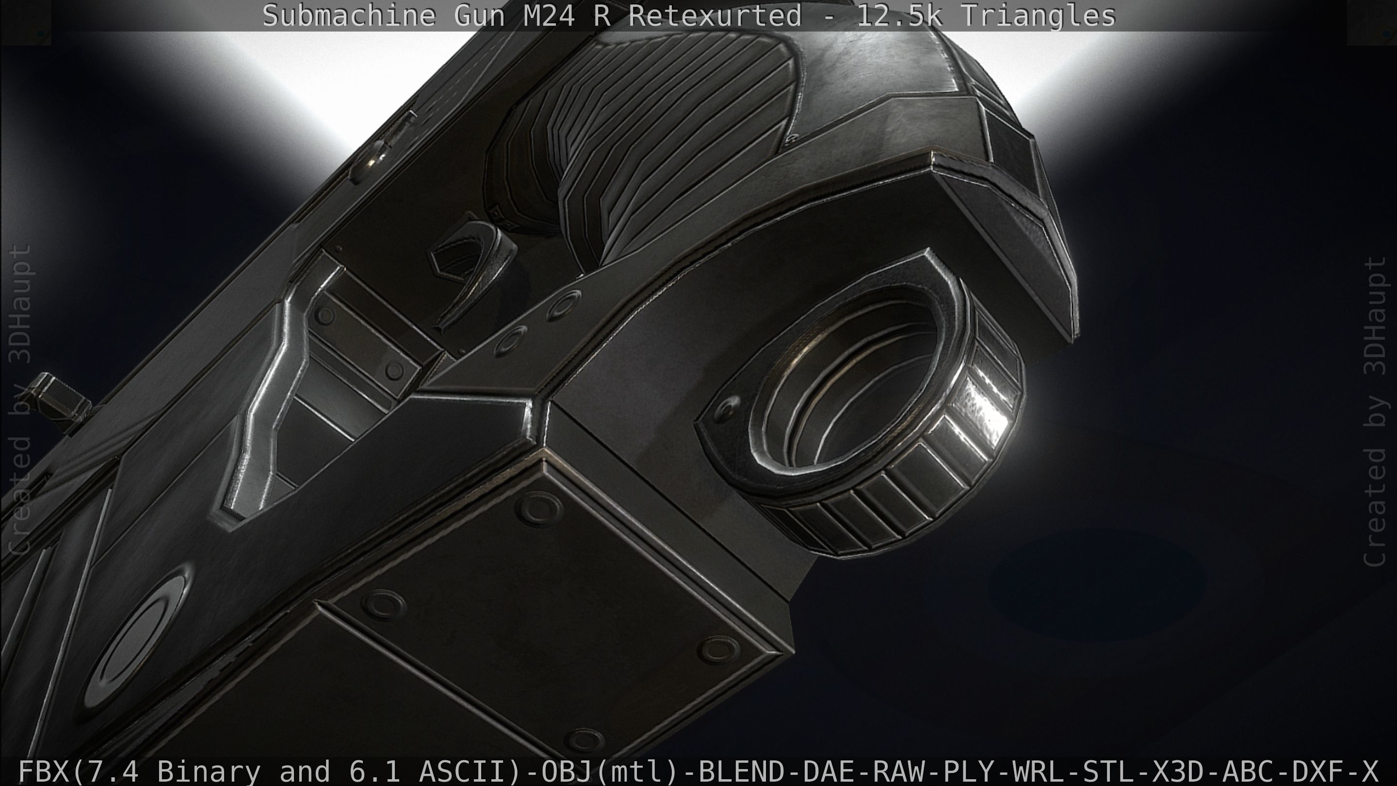 Submachine Gun M24 R Retexurted Low-poly 3D model_95