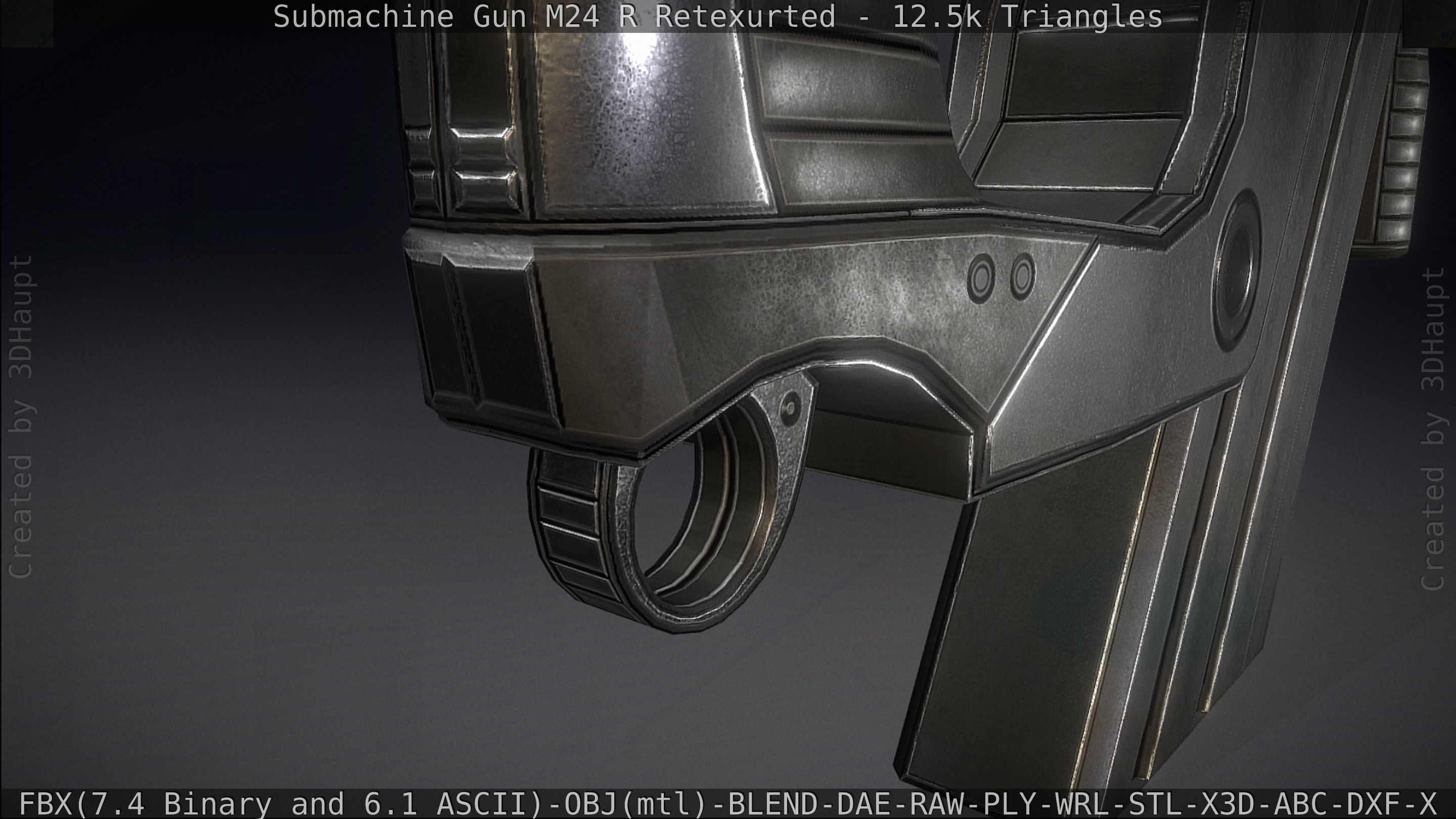 Submachine Gun M24 R Retexurted Low-poly 3D model_102