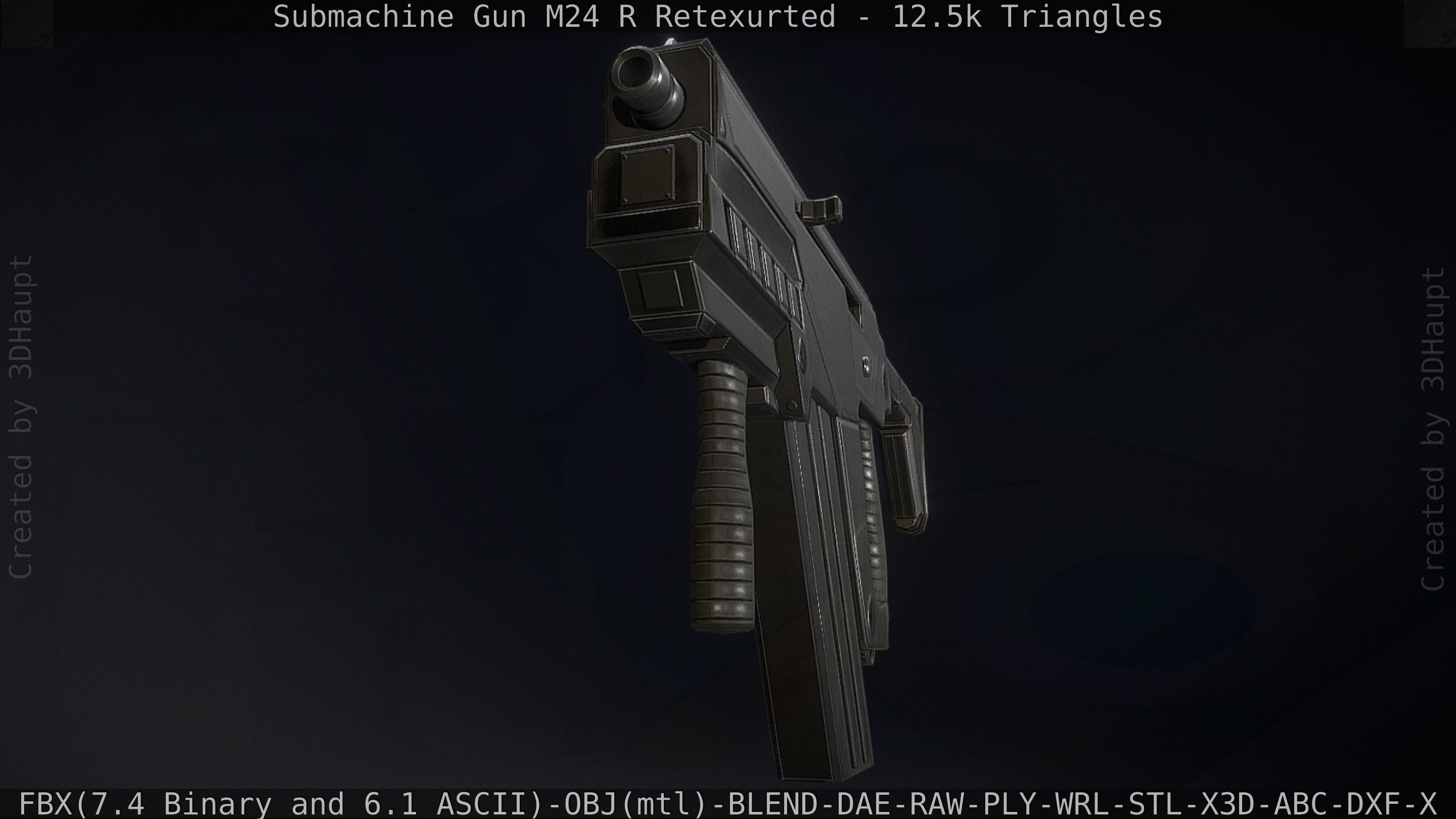 Submachine Gun M24 R Retexurted Low-poly 3D model_15