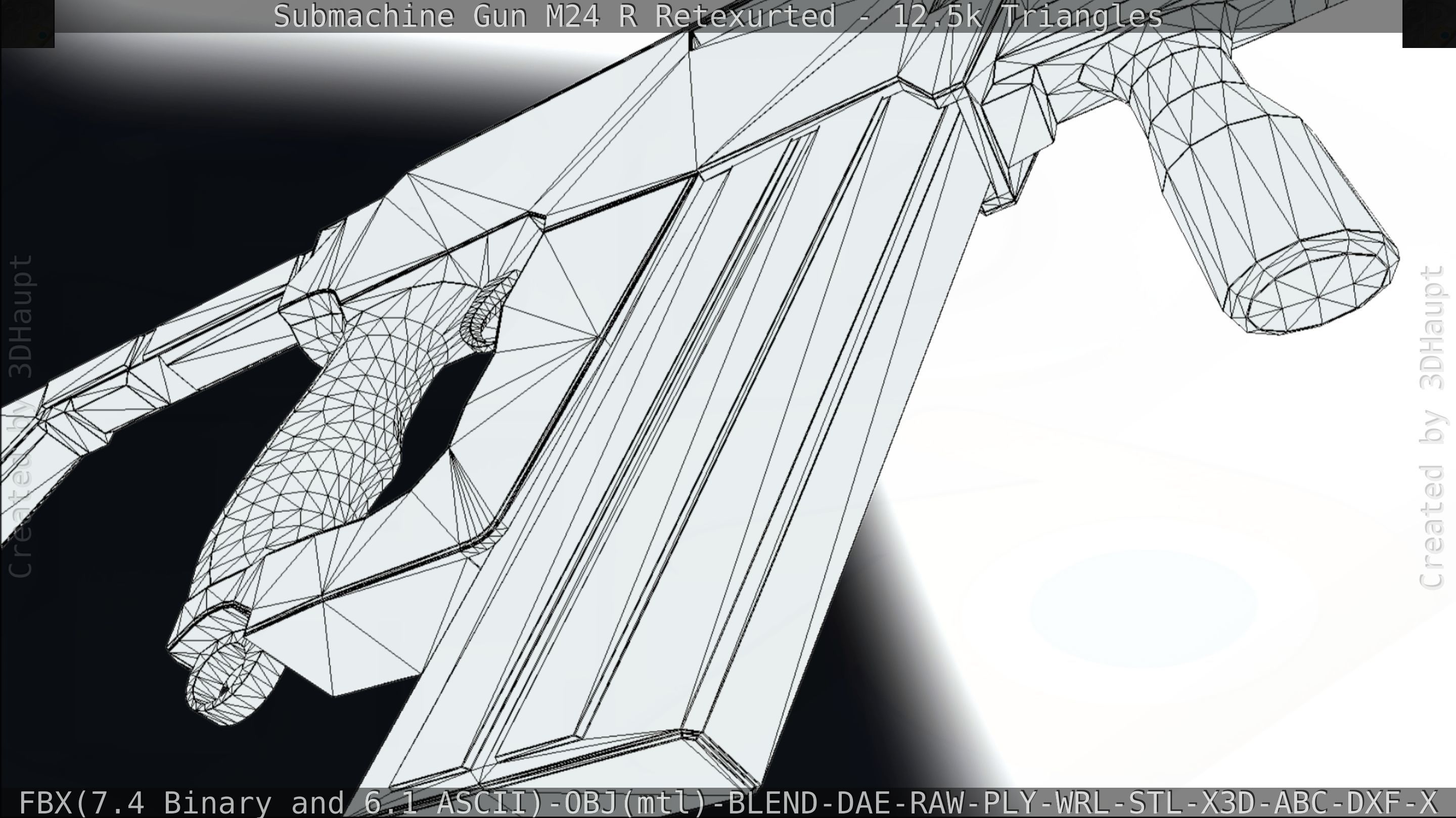 Submachine Gun M24 R Retexurted Low-poly 3D model_209