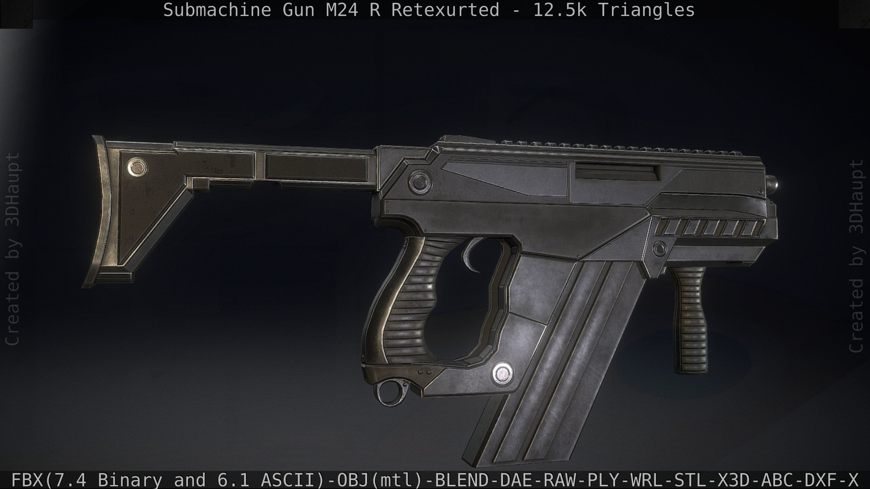 Submachine Gun M24 R Retexurted Low-poly 3D model_25