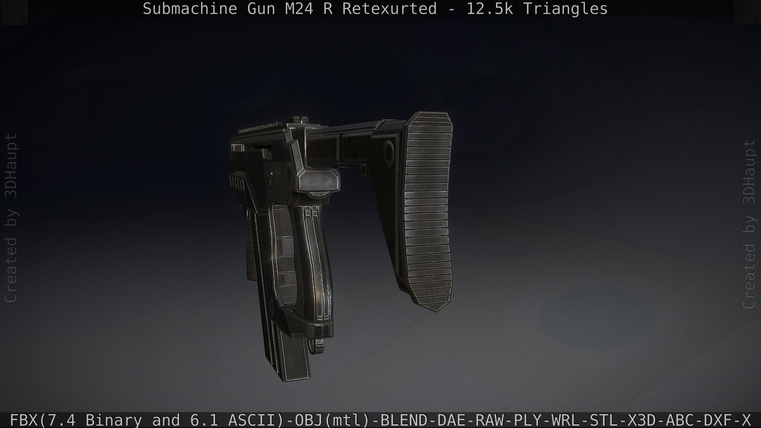 Submachine Gun M24 R Retexurted Low-poly 3D model_32