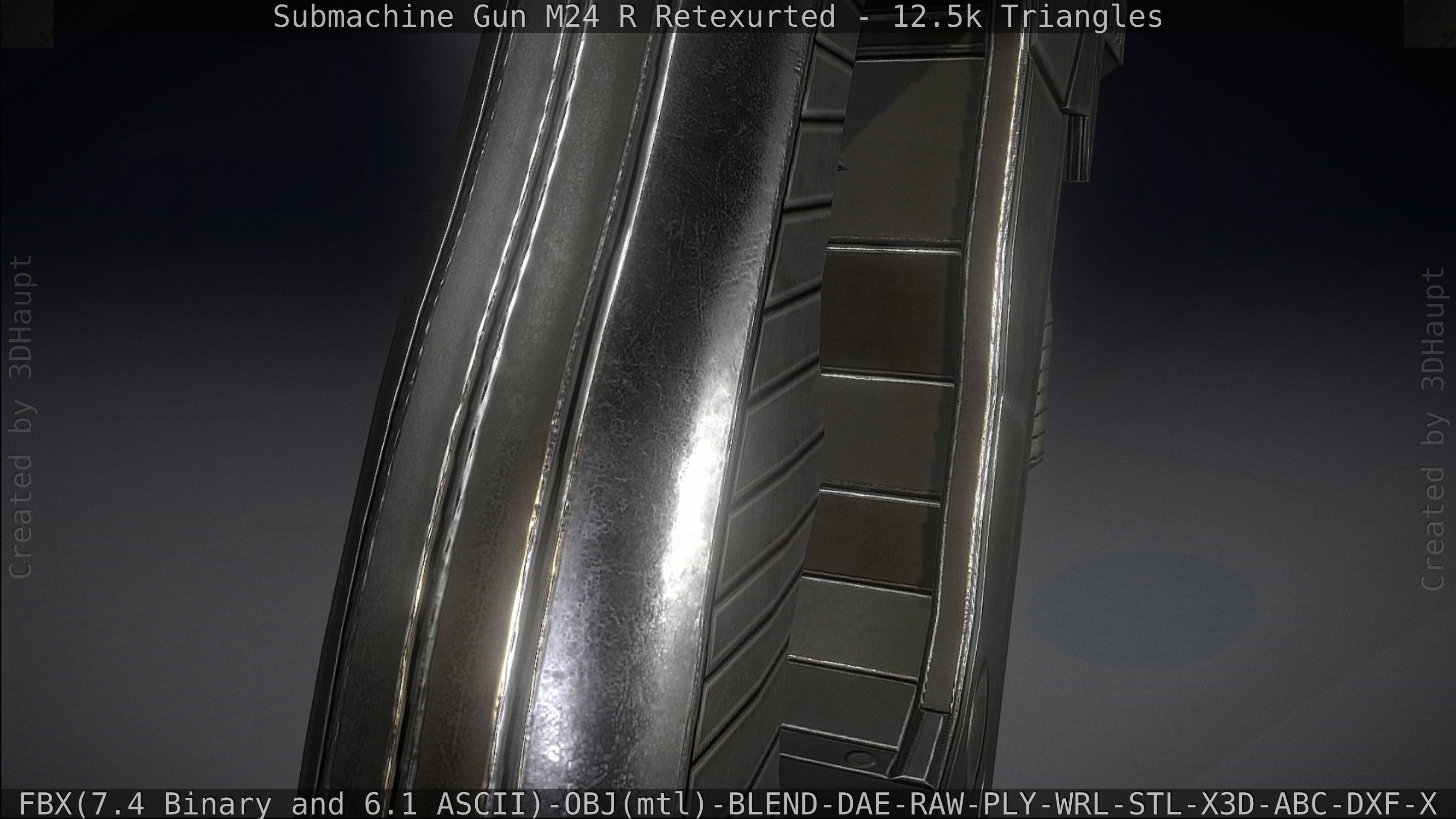 Submachine Gun M24 R Retexurted Low-poly 3D model_105