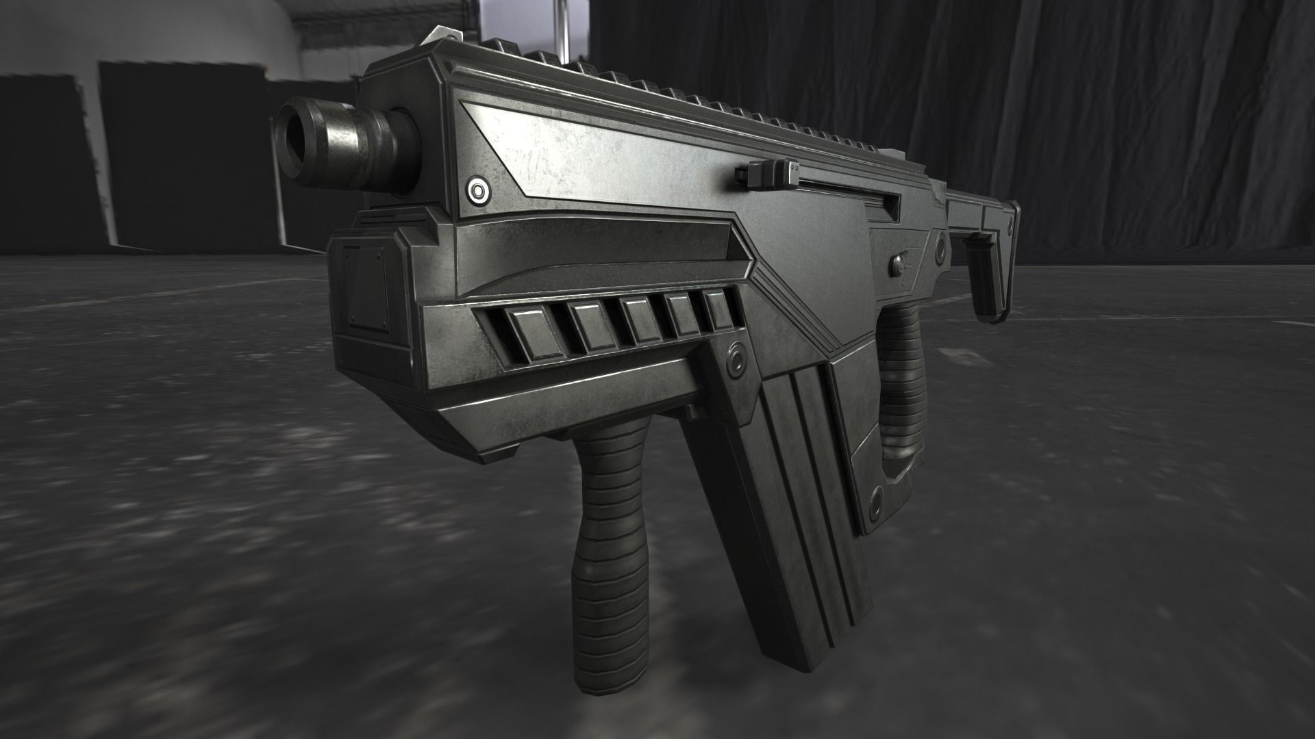 Submachine Gun M24 R Retexurted Low-poly 3D model_8