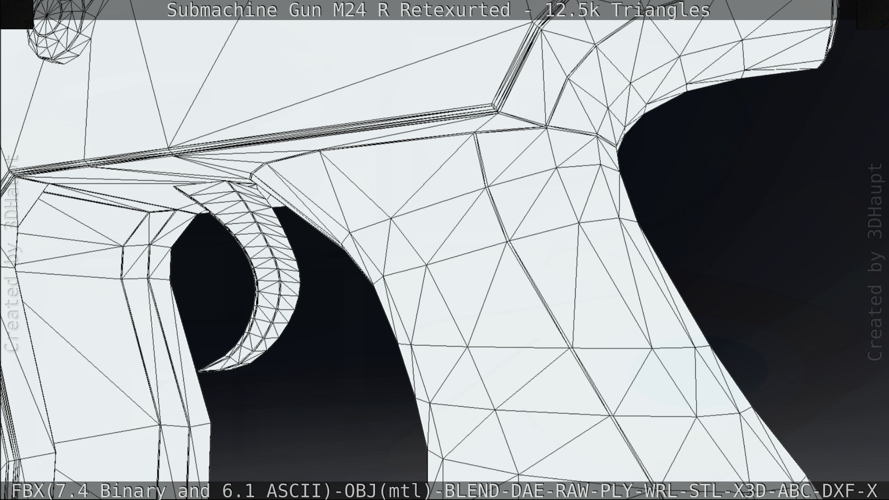 Submachine Gun M24 R Retexurted Low-poly 3D model_221