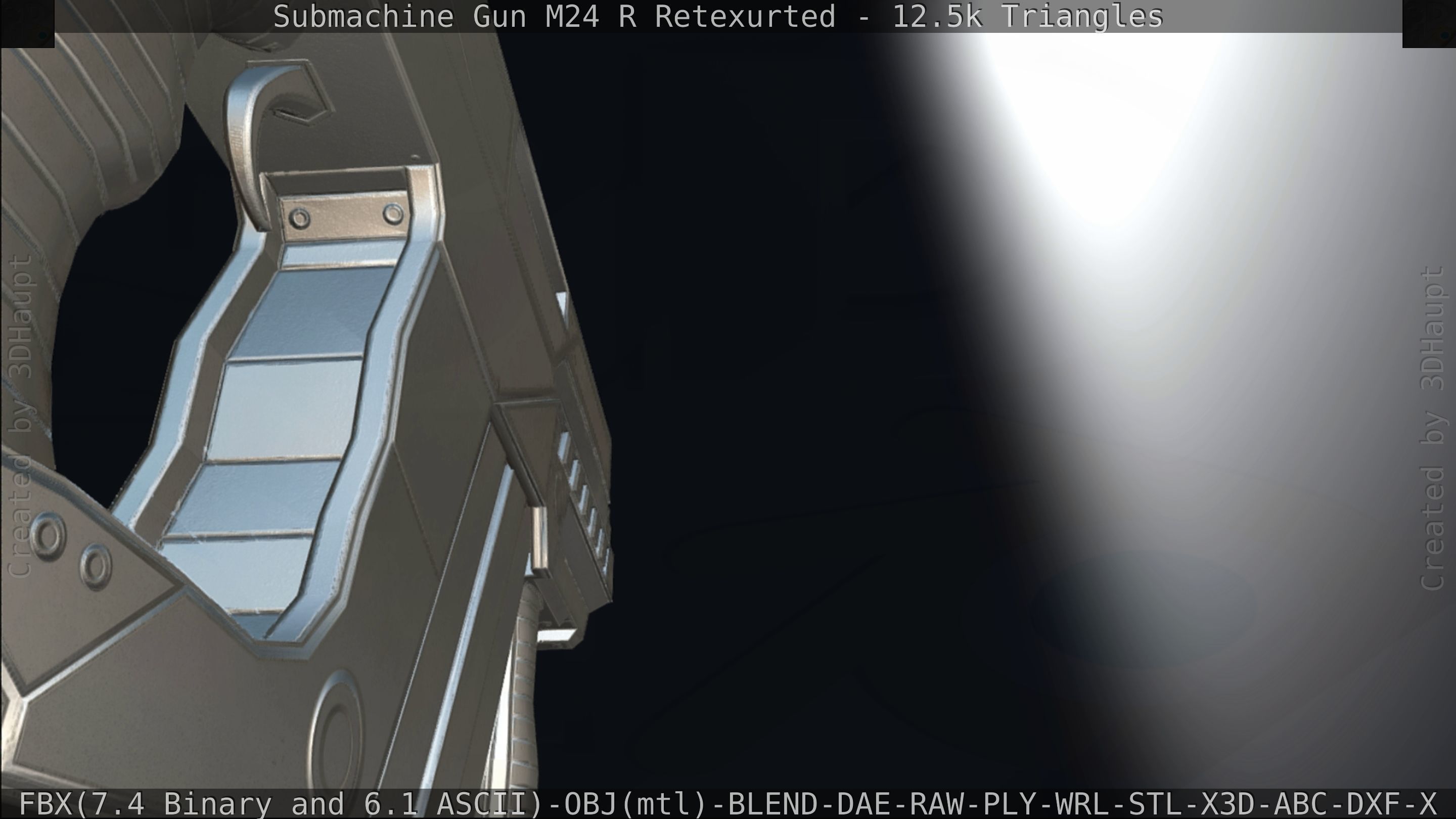 Submachine Gun M24 R Retexurted Low-poly 3D model_418