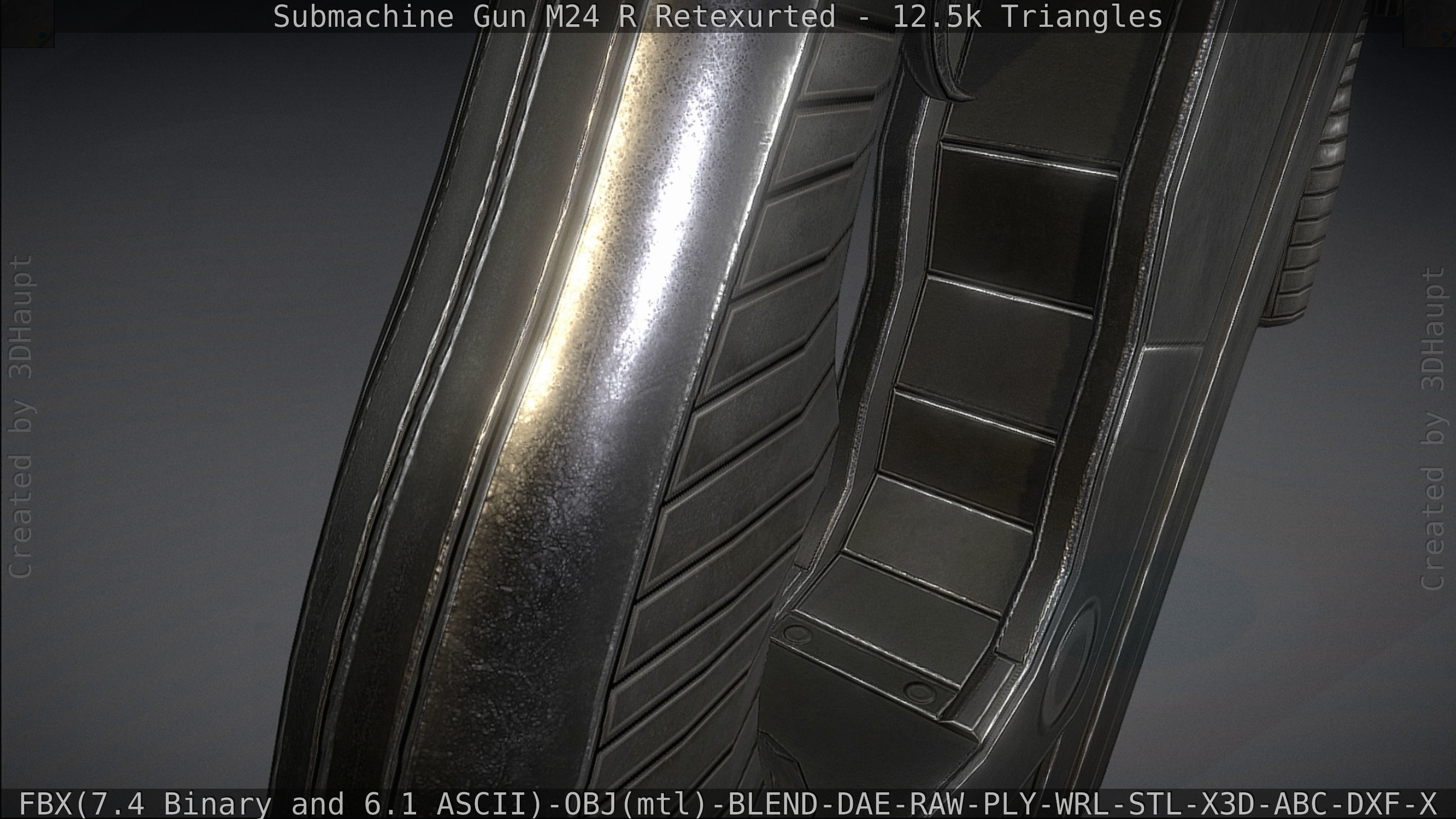 Submachine Gun M24 R Retexurted Low-poly 3D model_106